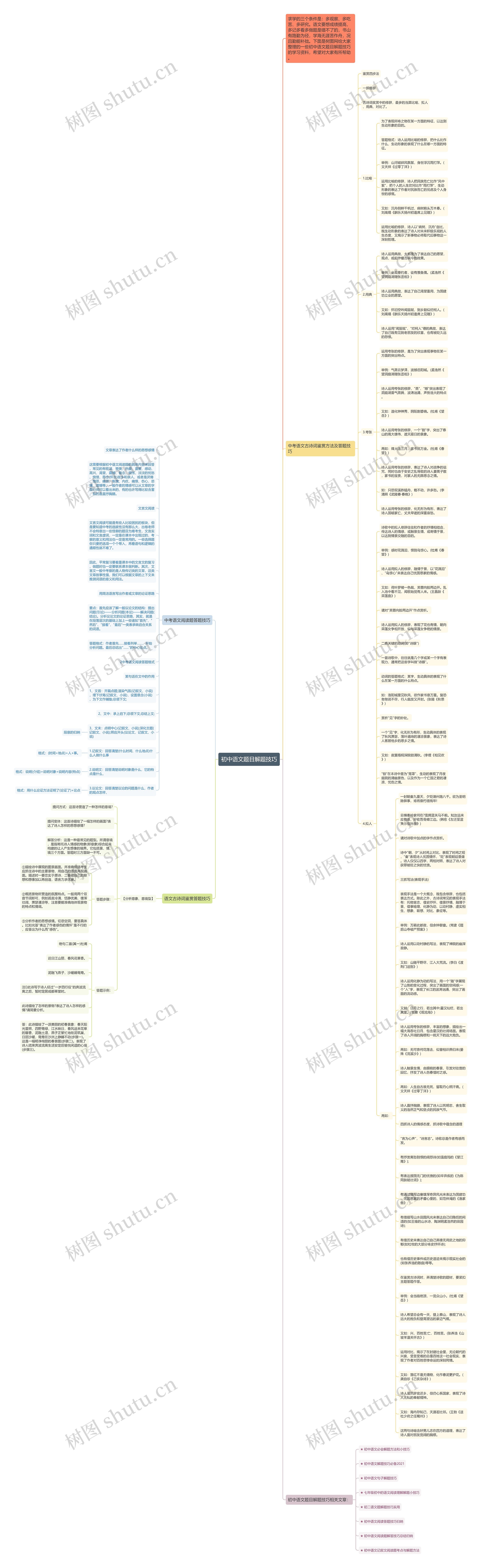 初中语文题目解题技巧思维导图