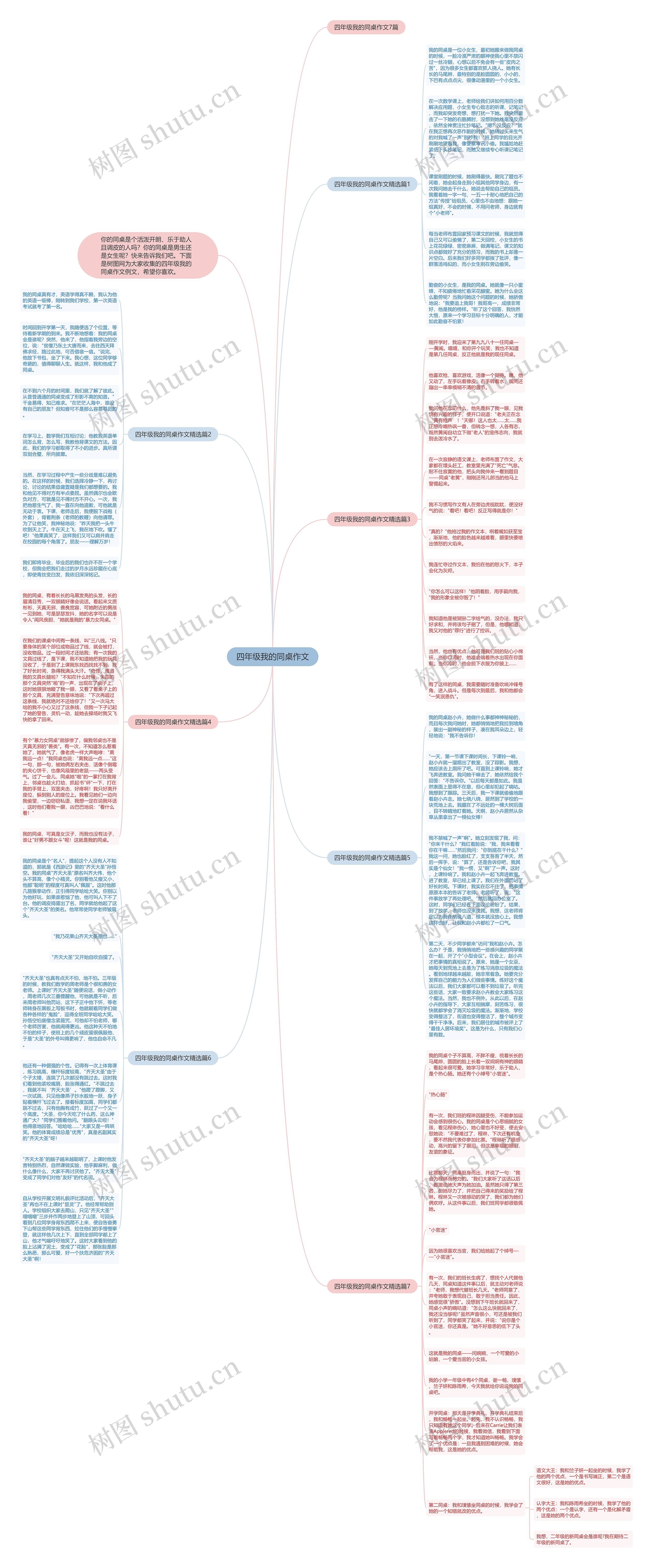 四年级我的同桌作文思维导图
