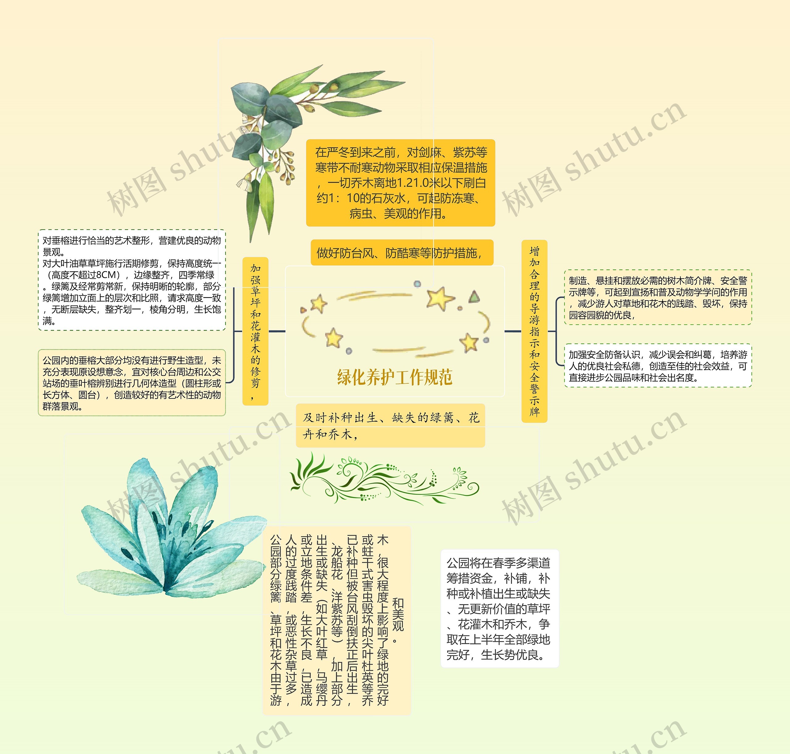 绿化养护工作规范思维导图