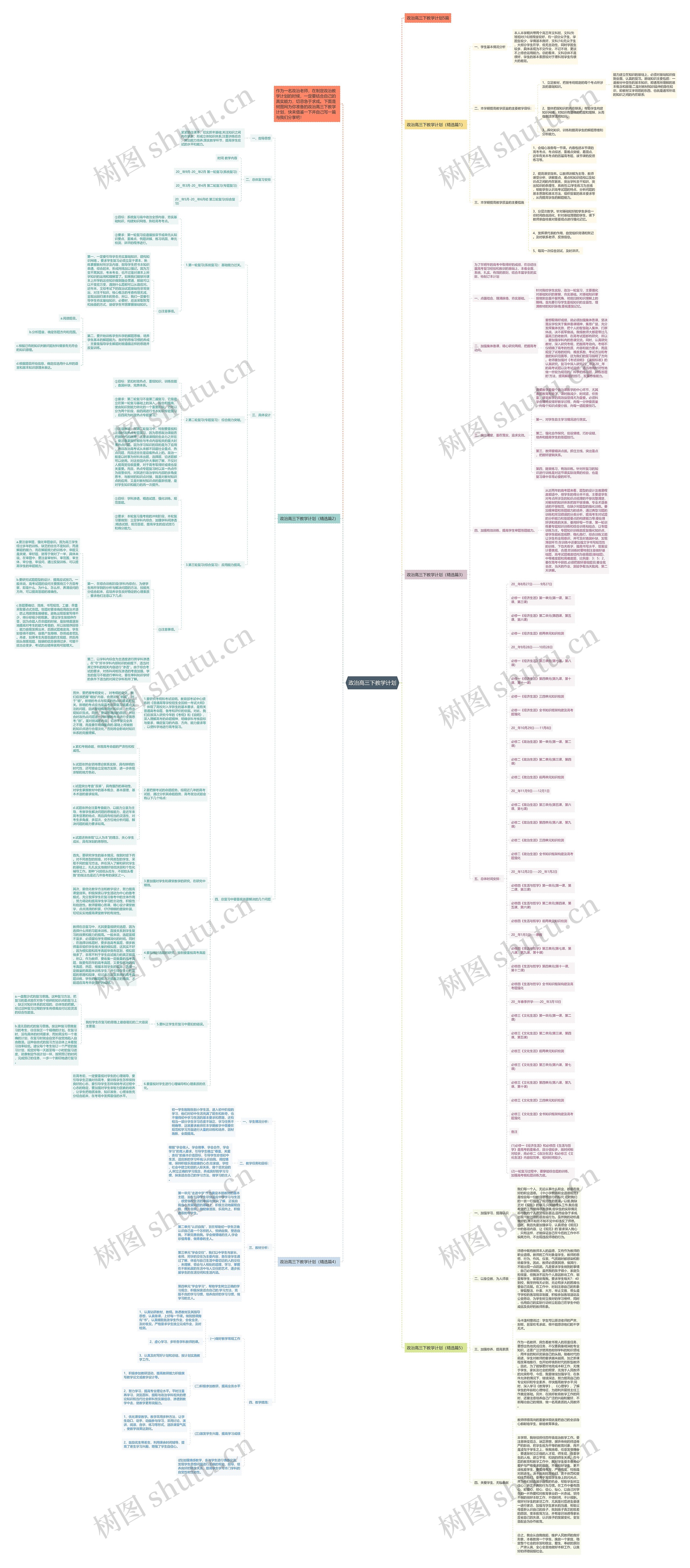 政治高三下教学计划思维导图