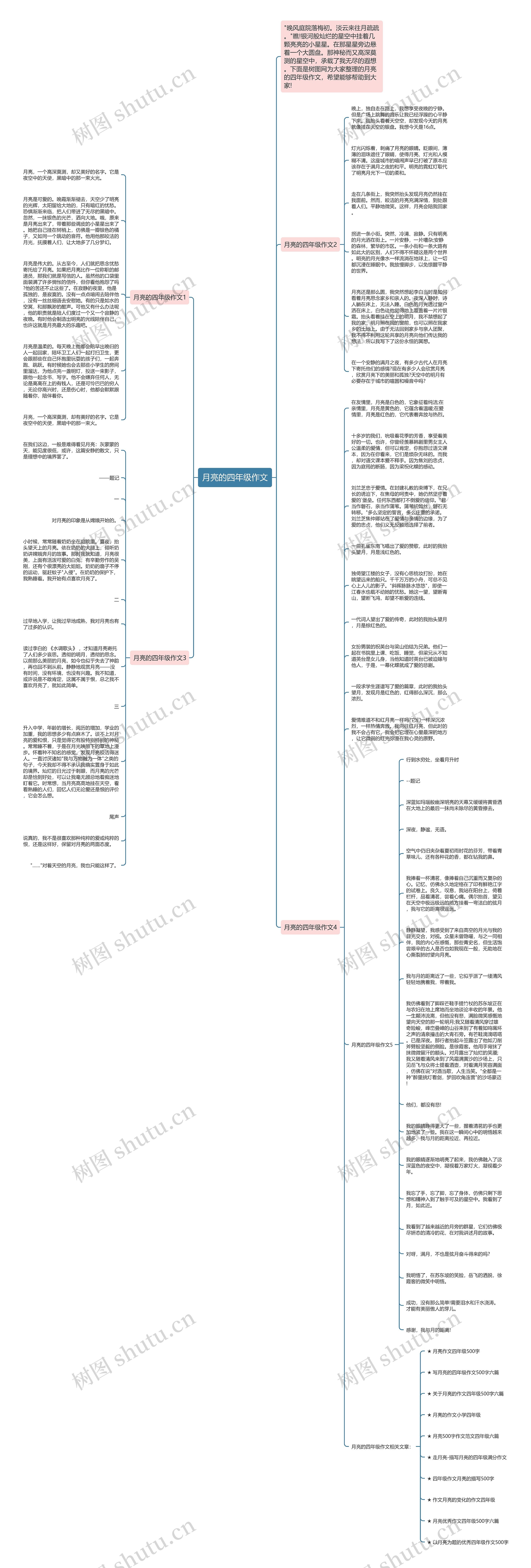 月亮的四年级作文思维导图