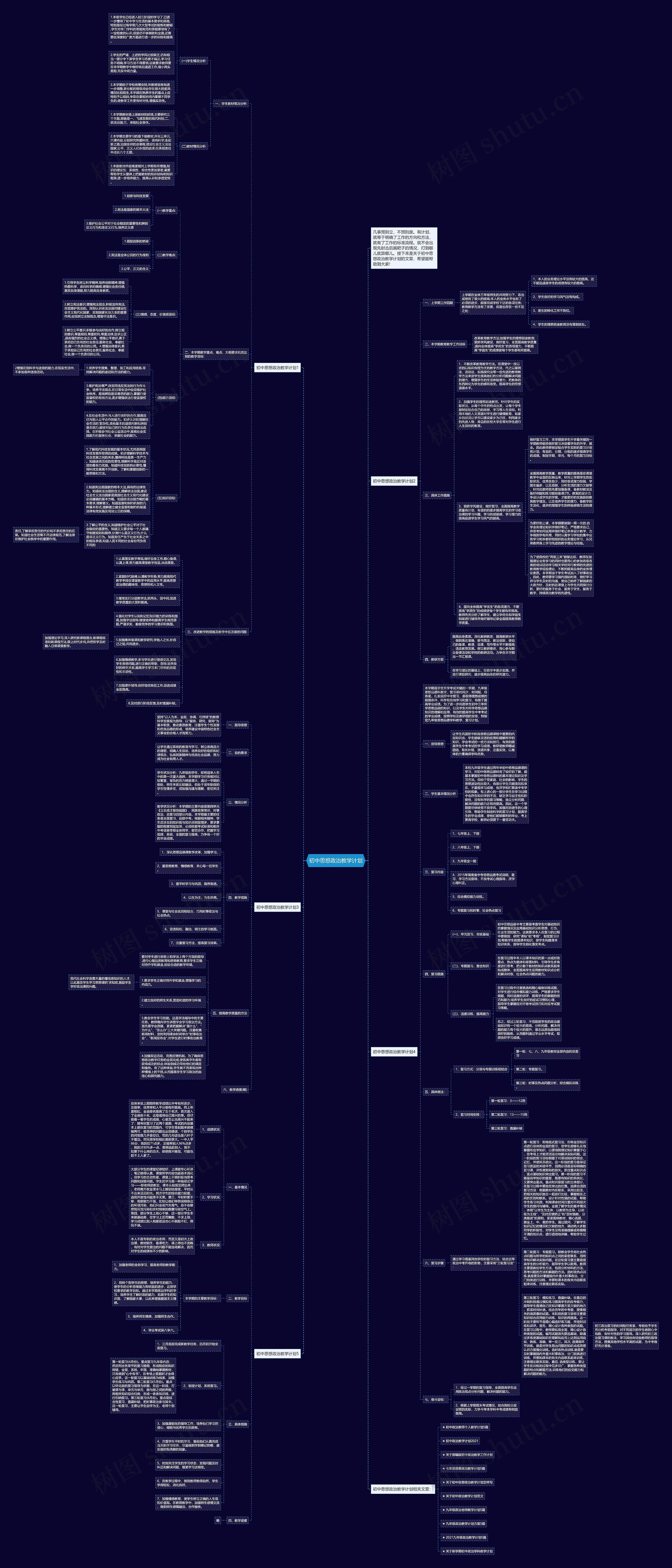初中思想政治教学计划思维导图