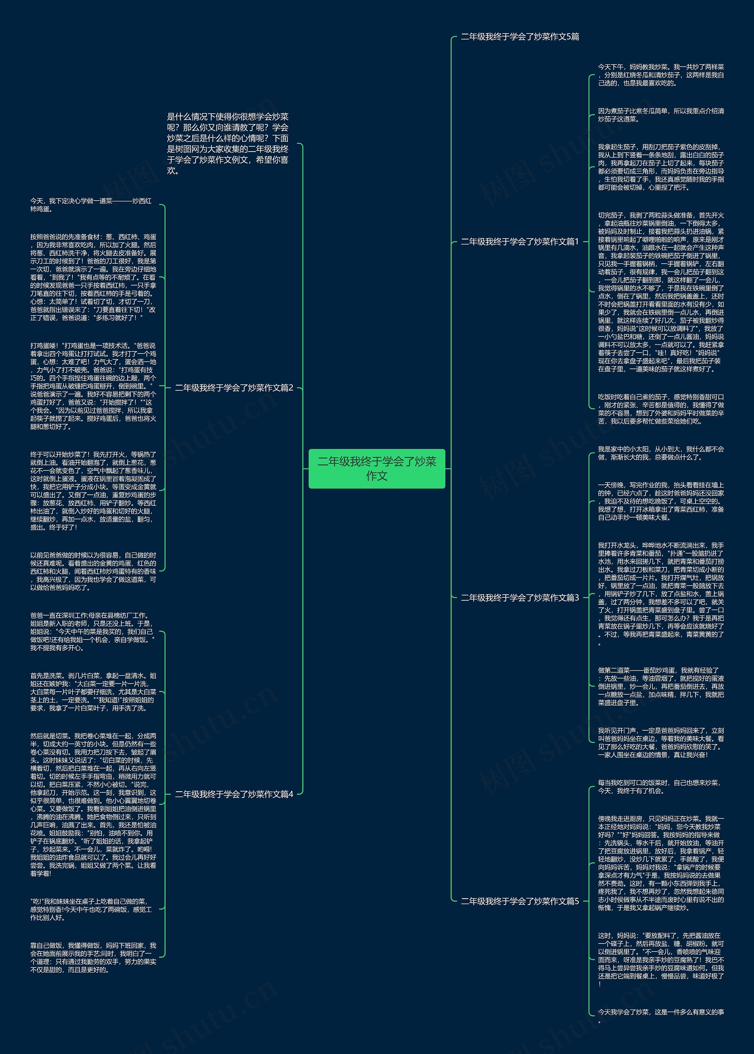 二年级我终于学会了炒菜作文思维导图
