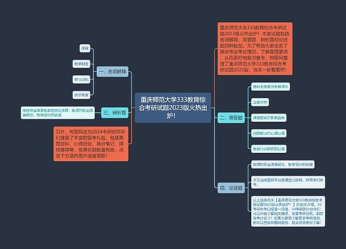 重庆师范大学333教育综合考研试题2023版火热出炉！