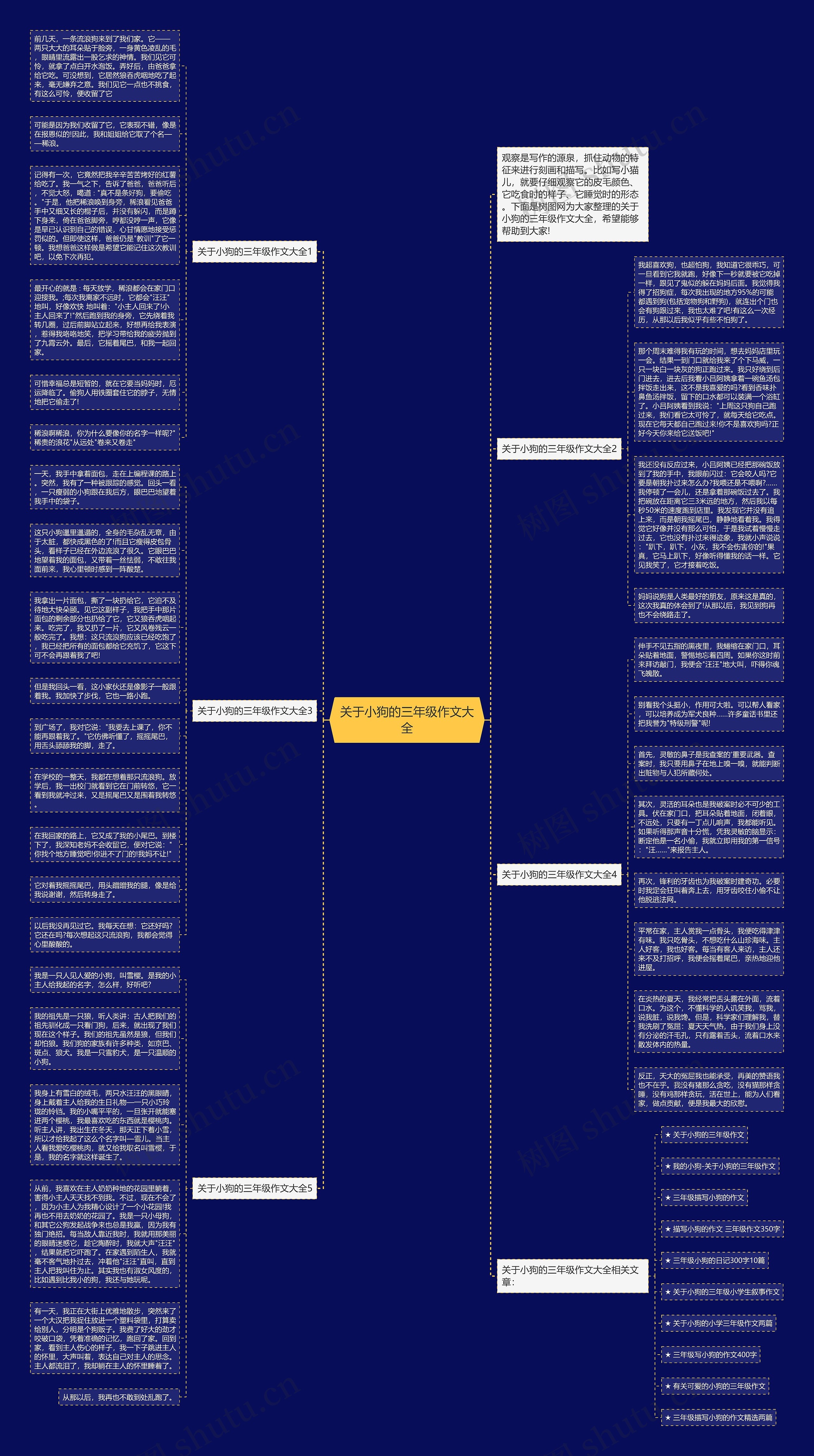 关于小狗的三年级作文大全思维导图