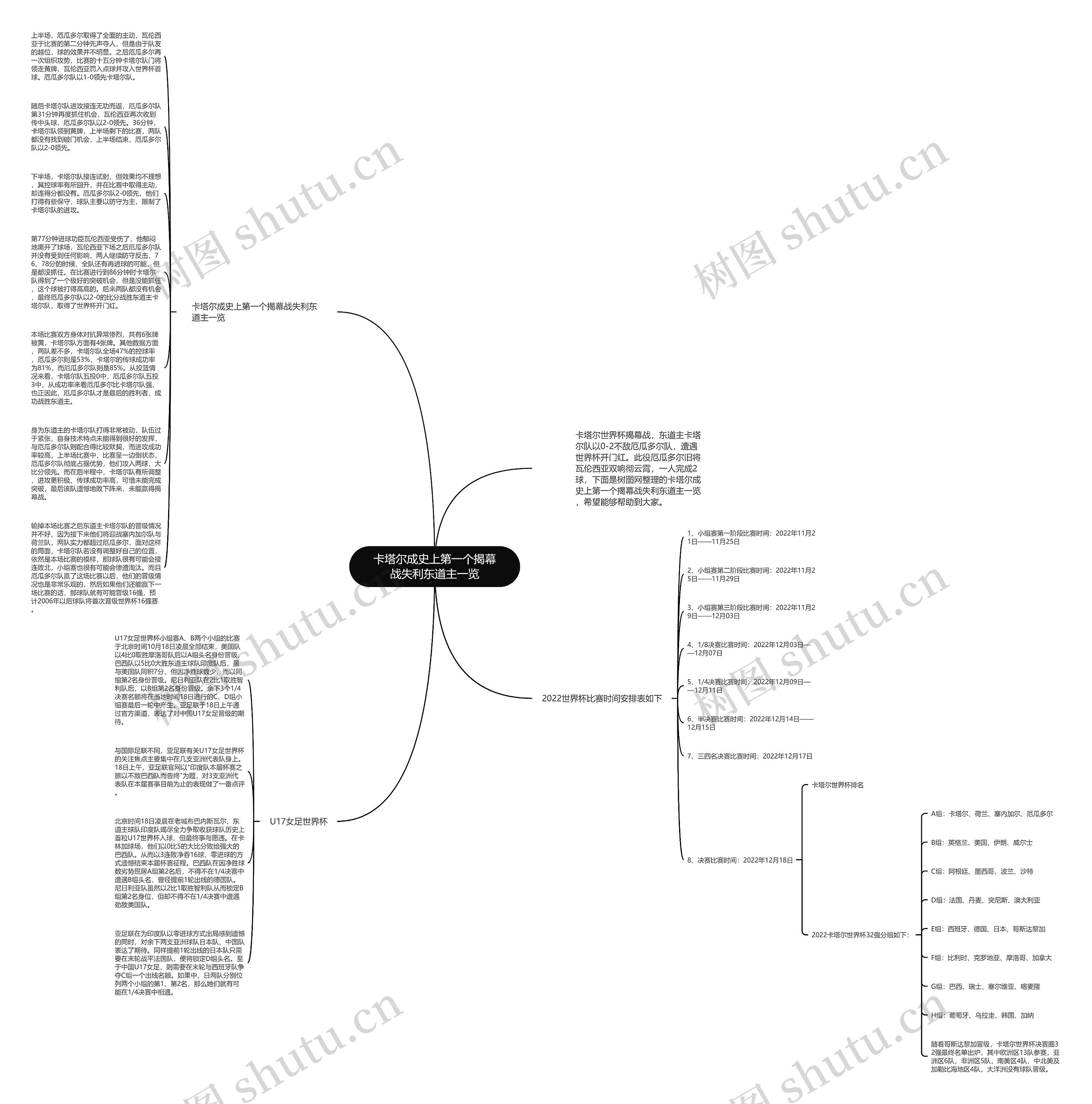 卡塔尔成史上第一个揭幕战失利东道主一览思维导图