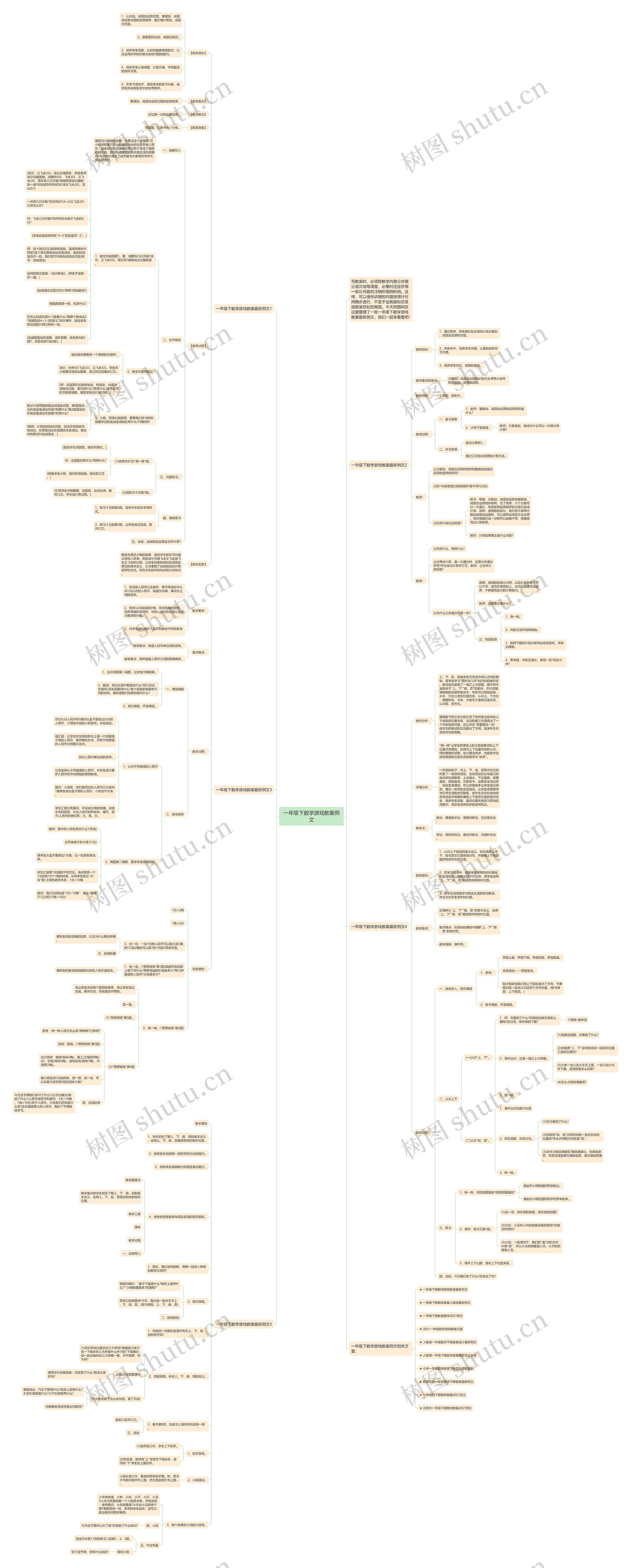 一年级下数学游戏教案例文