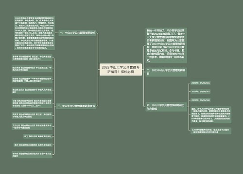 2023中山大学公共管理考研指导！择校必看