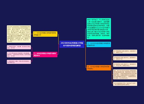 2023对外经济贸易大学税务专硕考研情况解读