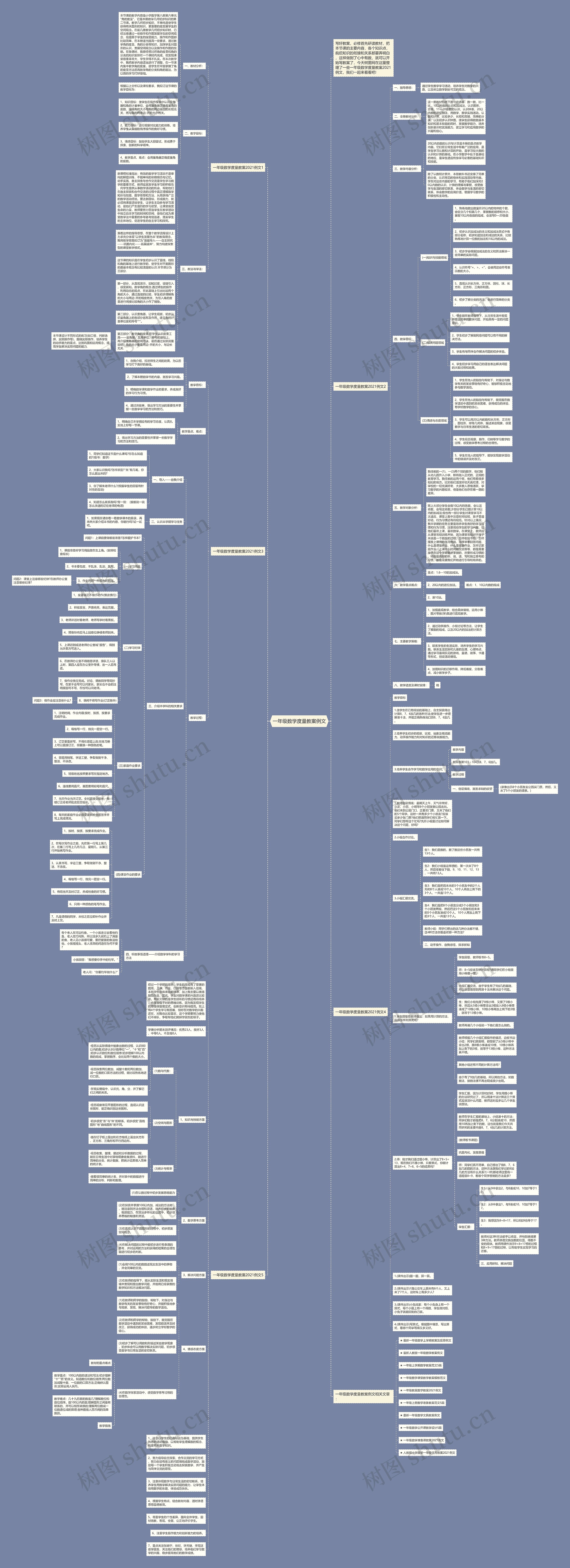 一年级数学度量教案例文思维导图