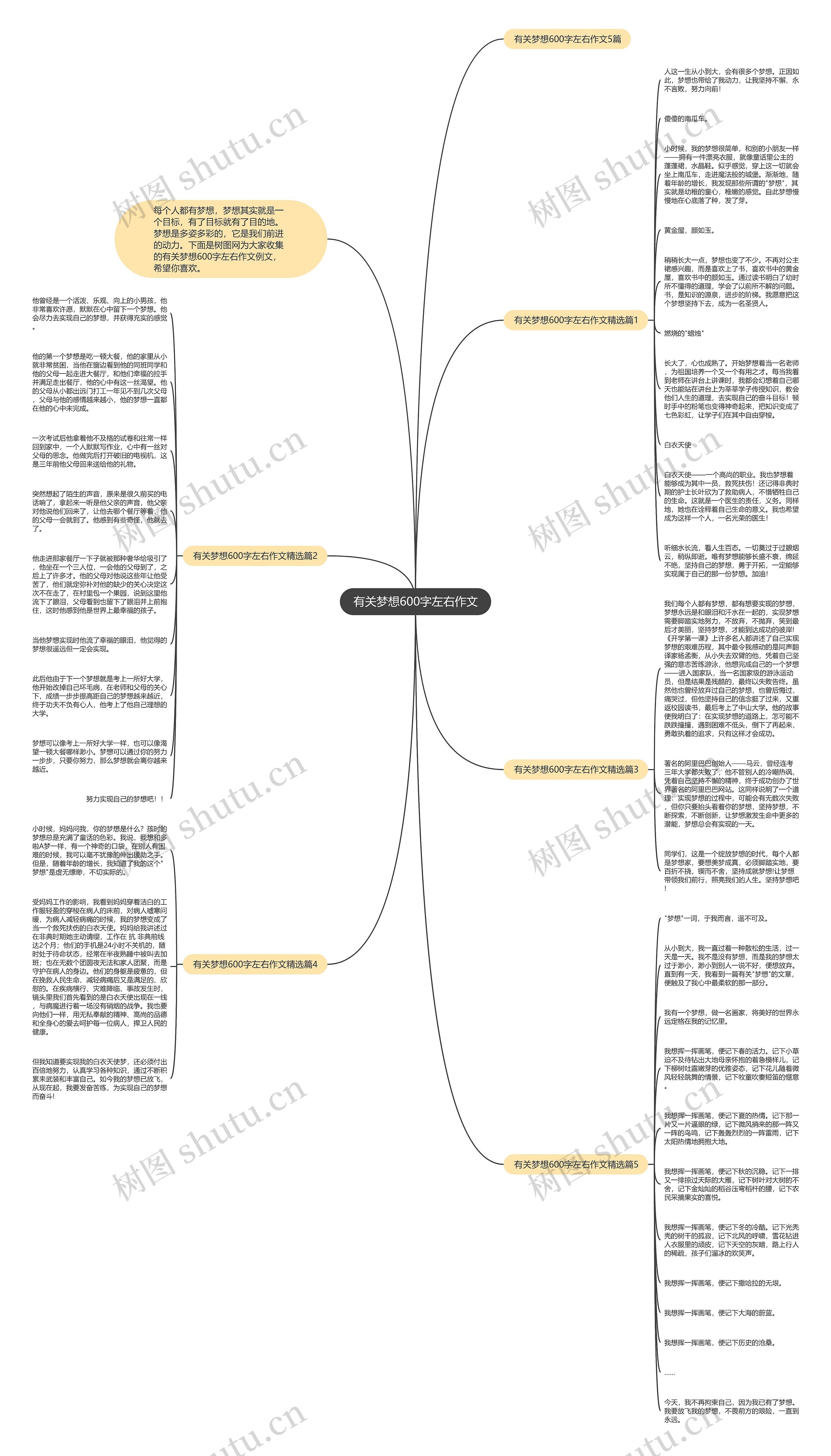 有关梦想600字左右作文思维导图