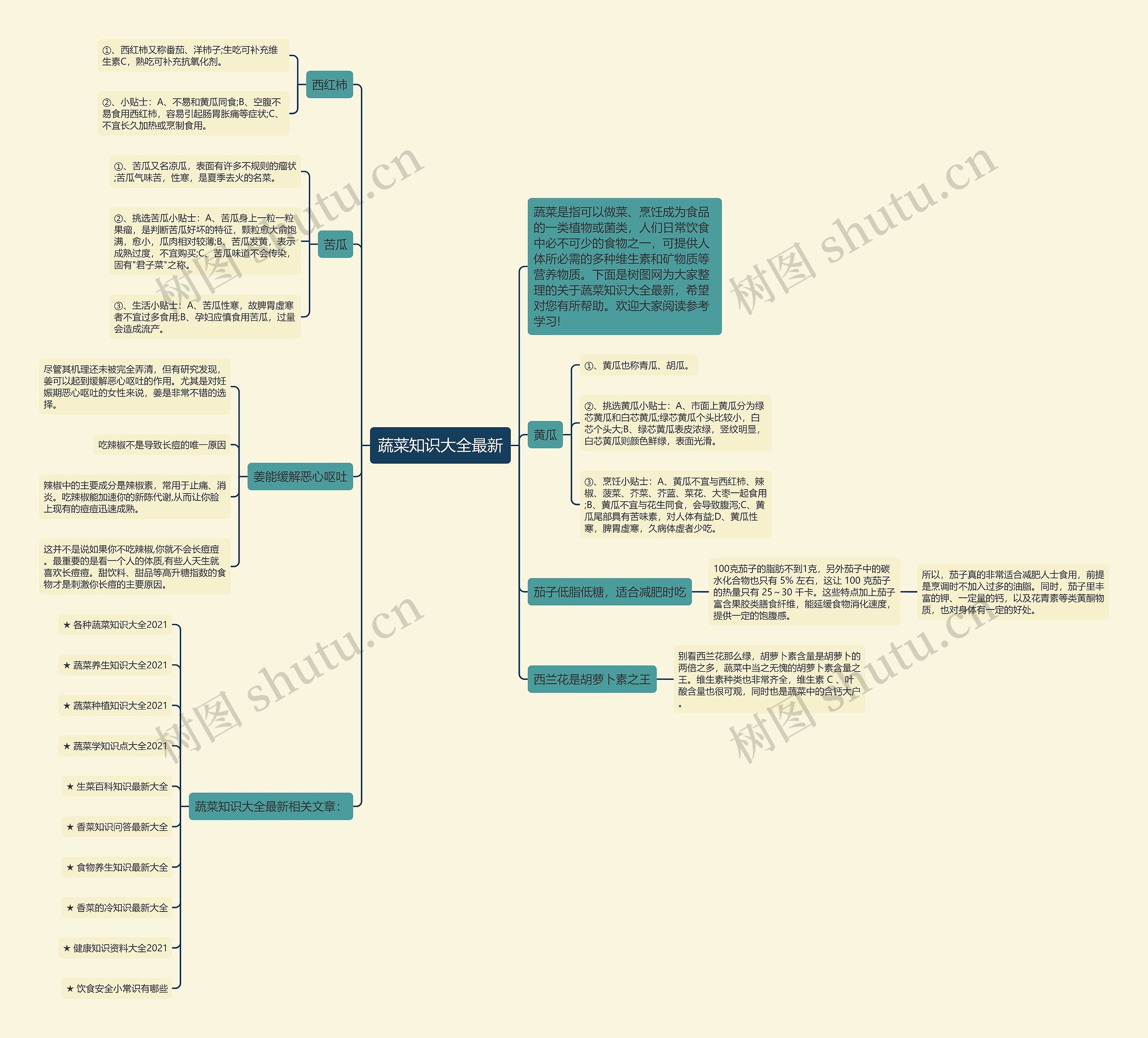 蔬菜知识大全最新思维导图