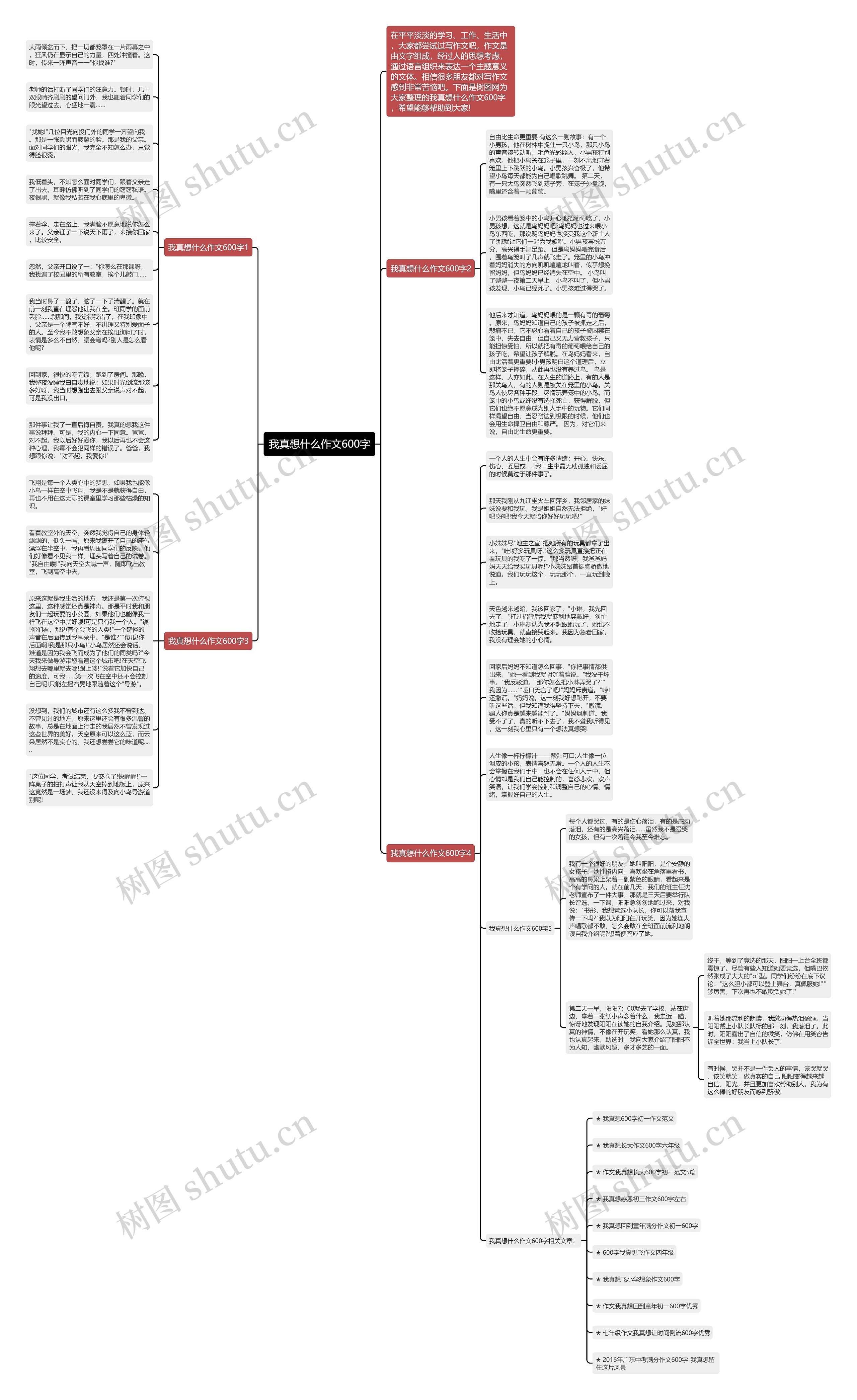 我真想什么作文600字思维导图