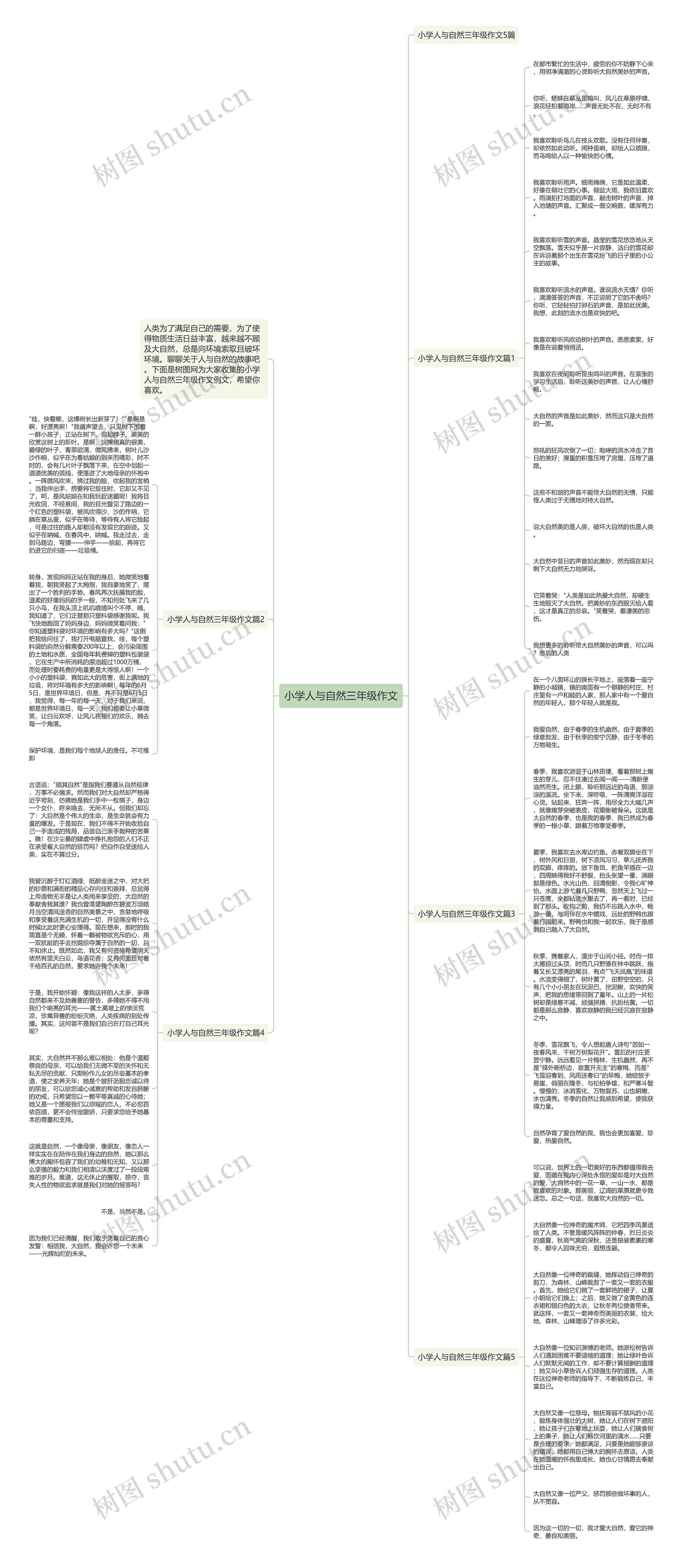 小学人与自然三年级作文思维导图