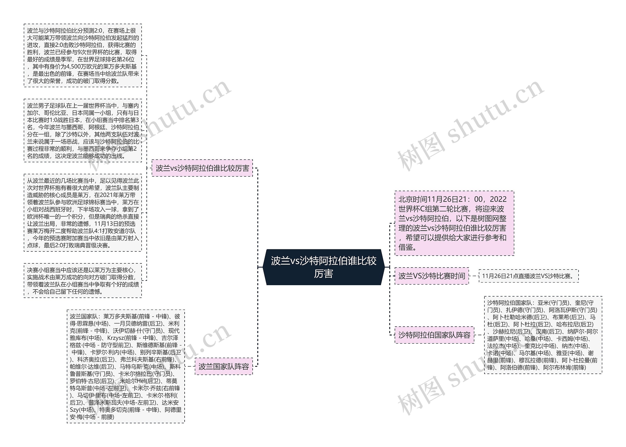 波兰vs沙特阿拉伯谁比较厉害思维导图