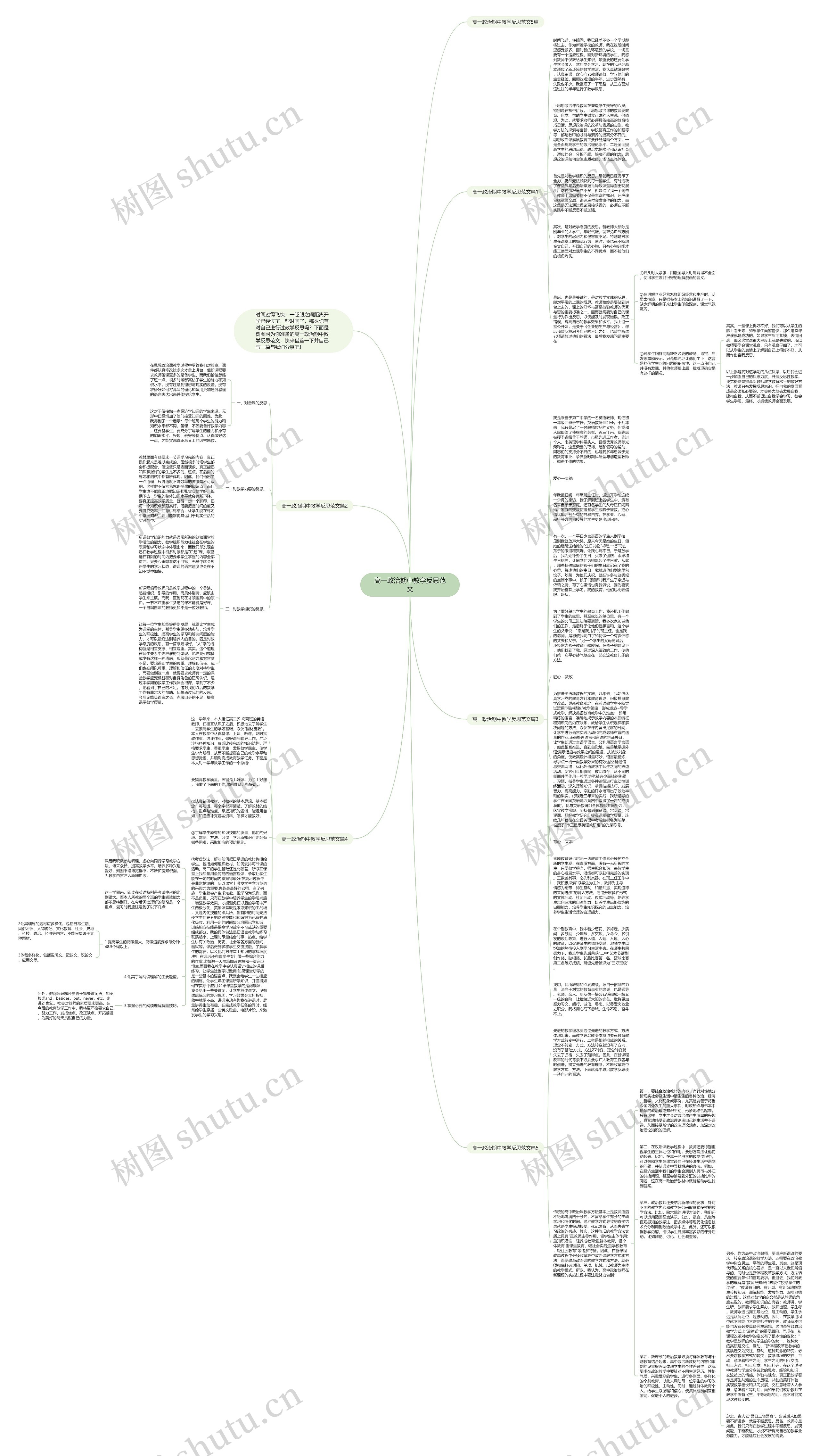 高一政治期中教学反思范文思维导图