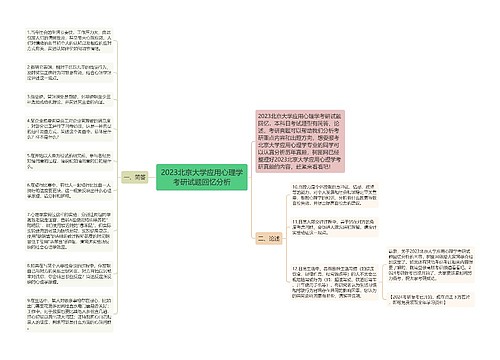 2023北京大学应用心理学考研试题回忆分析