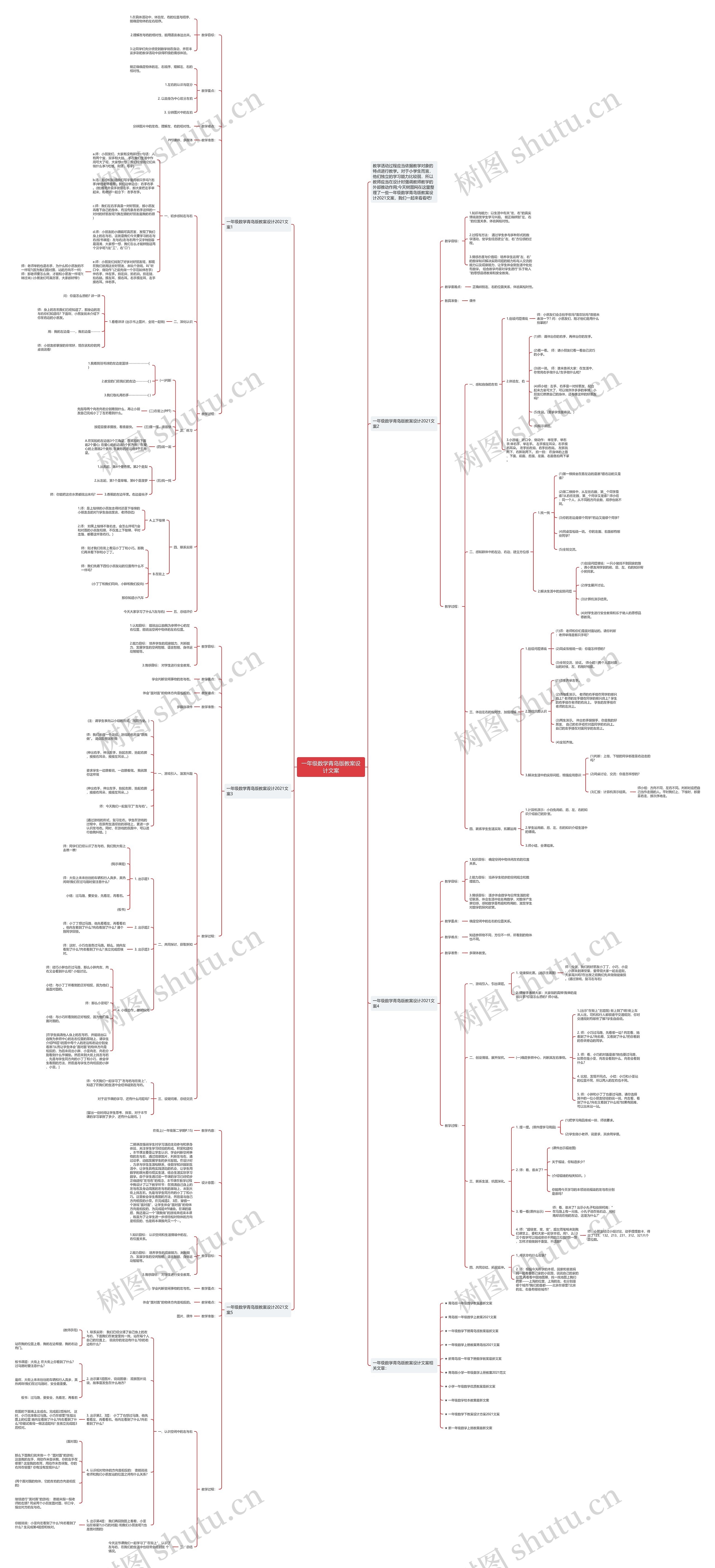 一年级数学青岛版教案设计文案 一年级数学青岛版教案设计文案