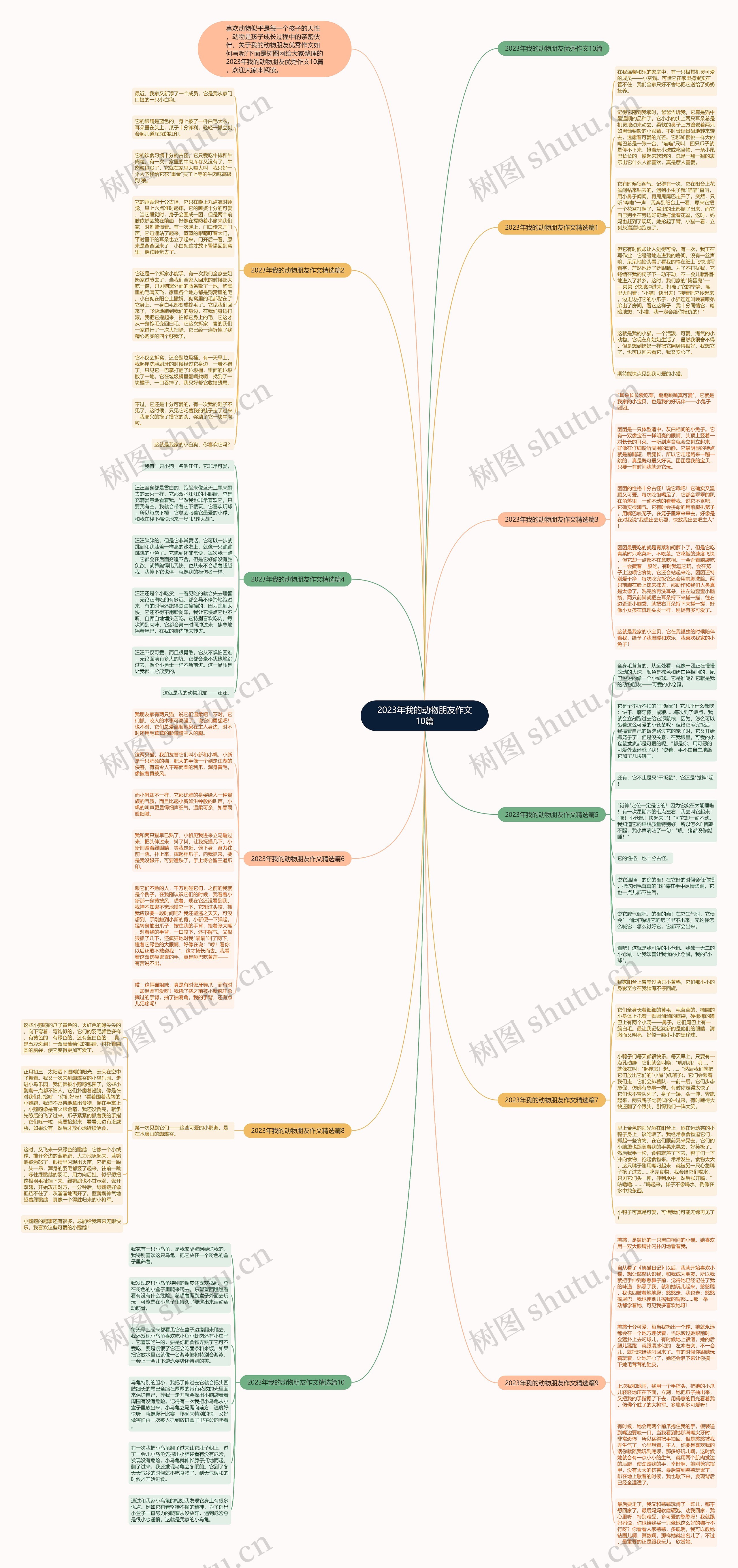 2023年我的动物朋友作文10篇思维导图