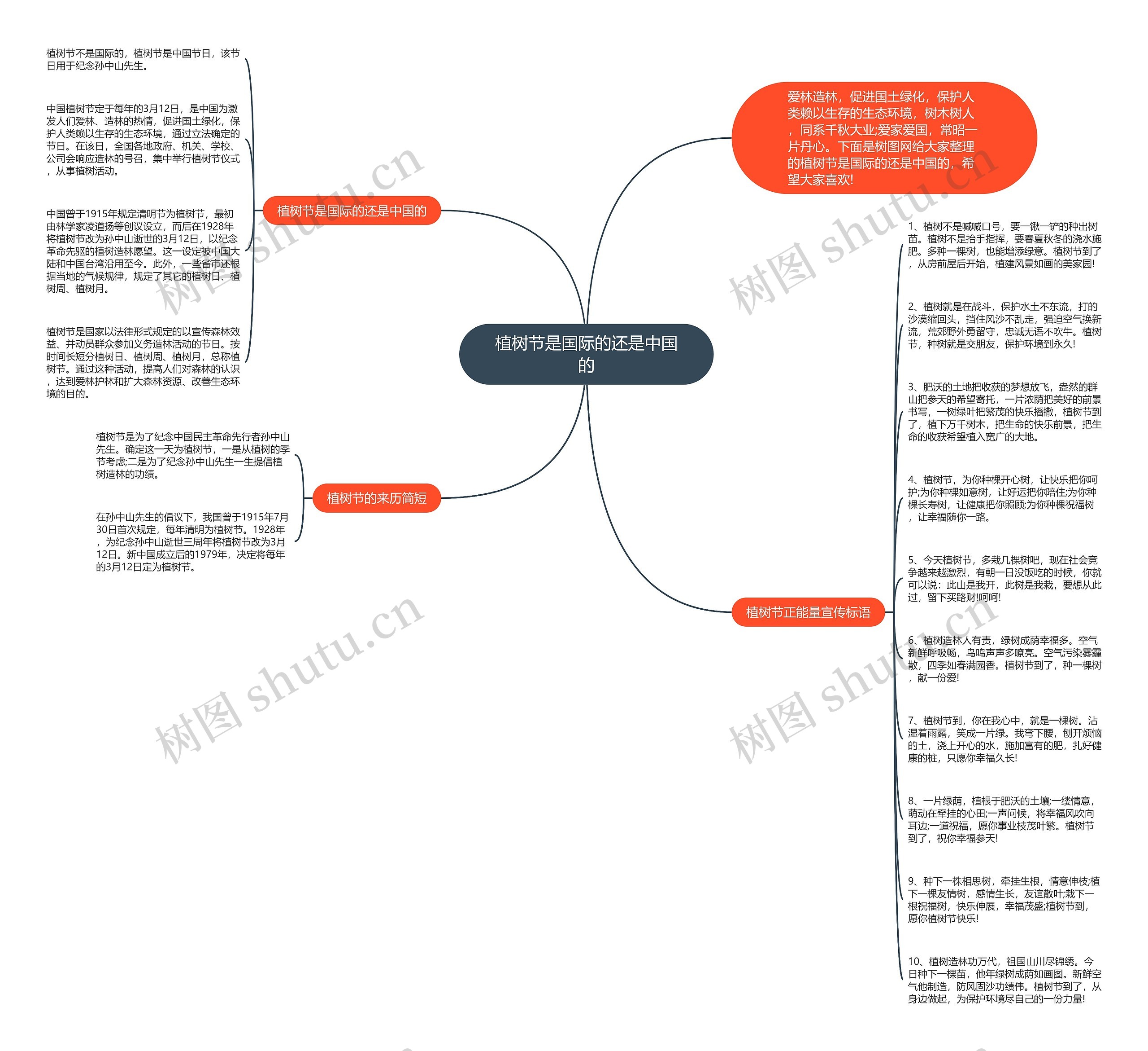 植树节是国际的还是中国的思维导图