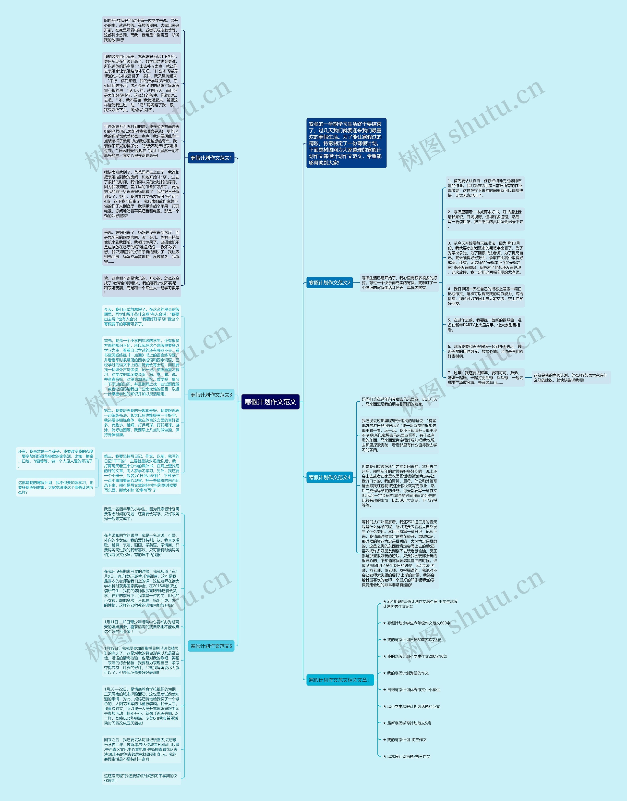 寒假计划作文范文思维导图