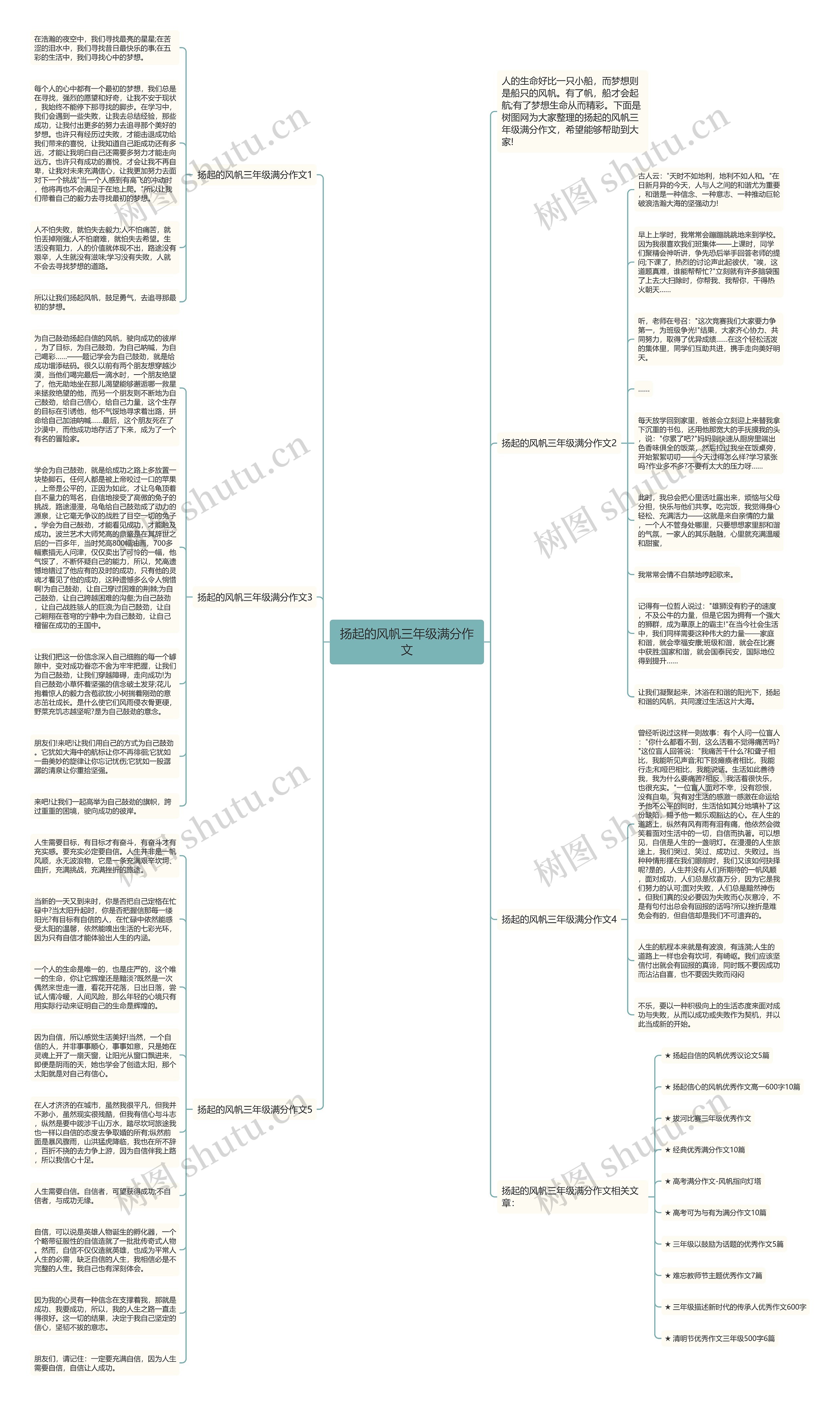 扬起的风帆三年级满分作文思维导图