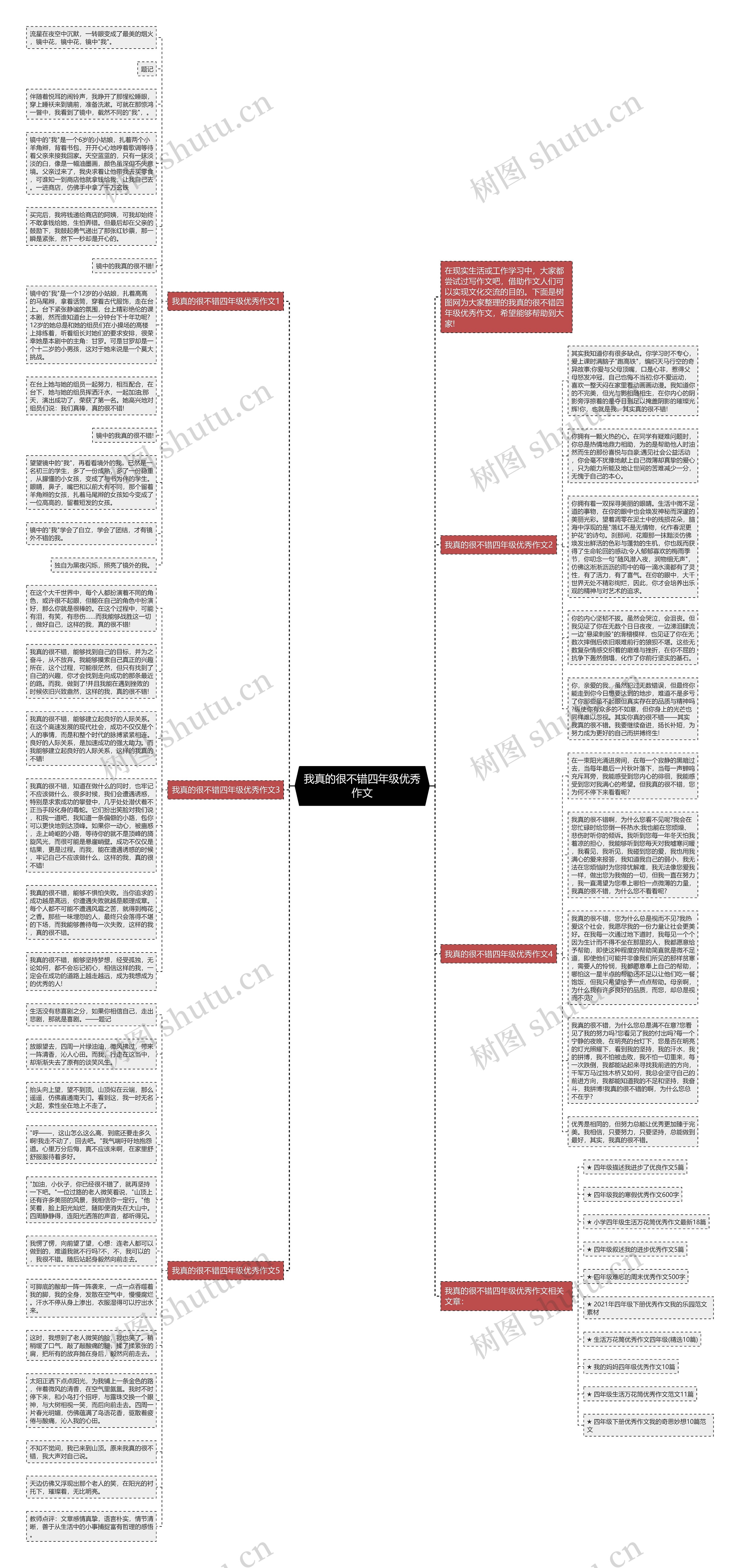 我真的很不错四年级优秀作文思维导图