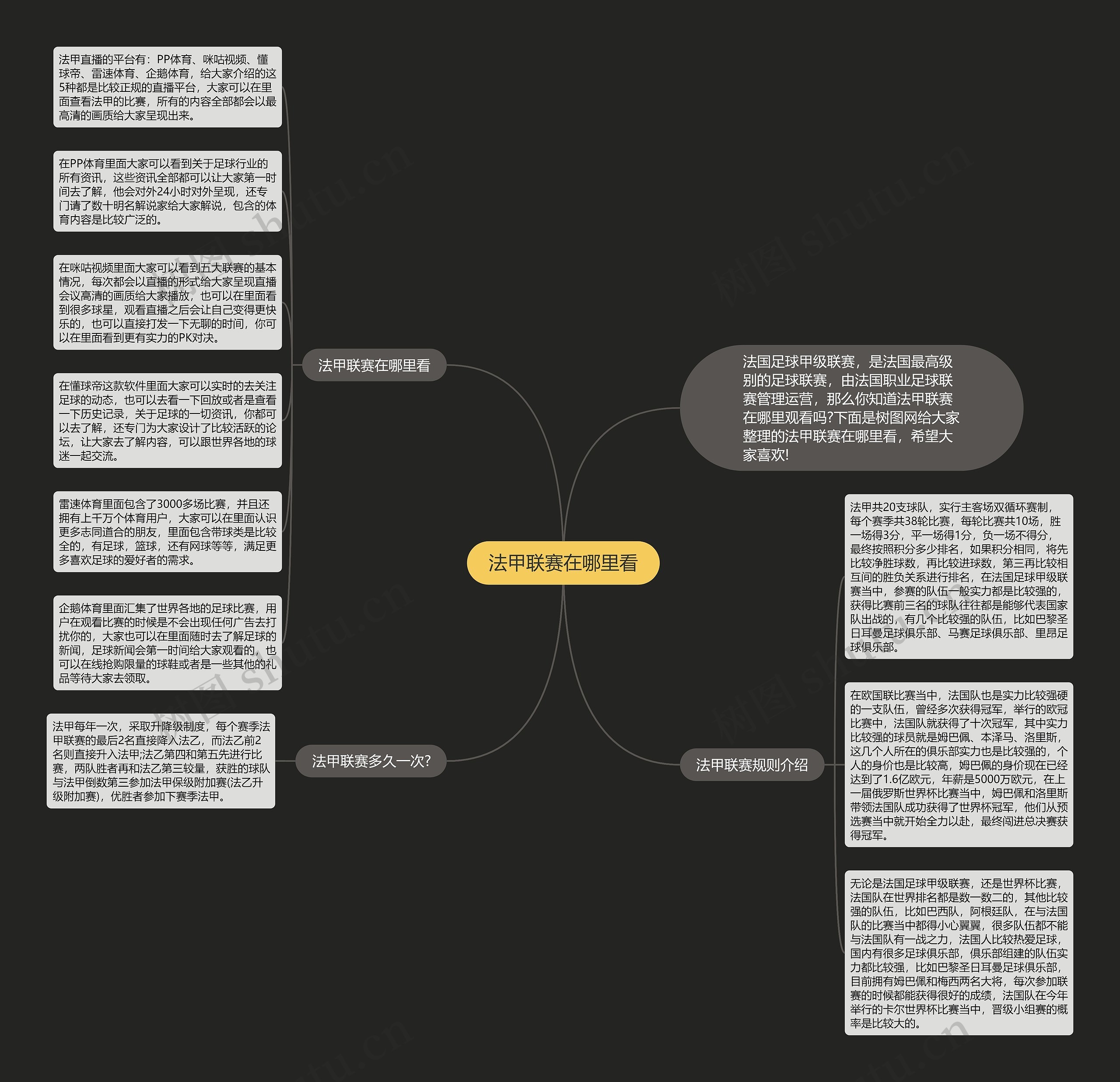 法甲联赛在哪里看思维导图高清图 法甲联赛在哪里看思维导图