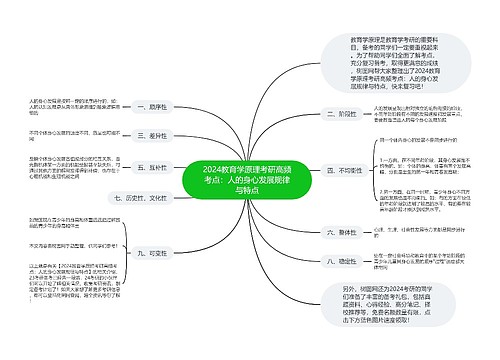 2024教育学原理考研高频考点：人的身心发展规律与特点