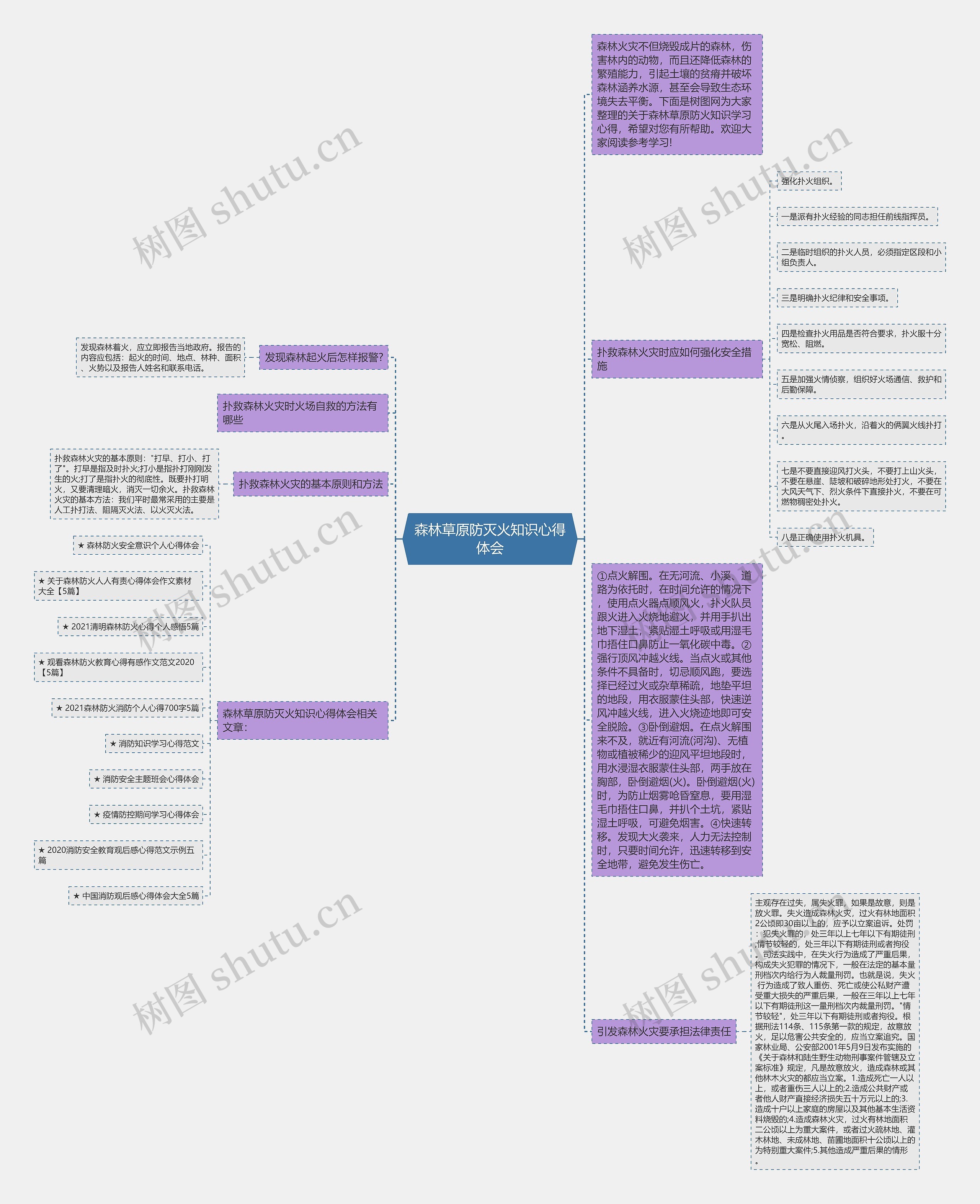 森林草原防灭火知识心得体会思维导图