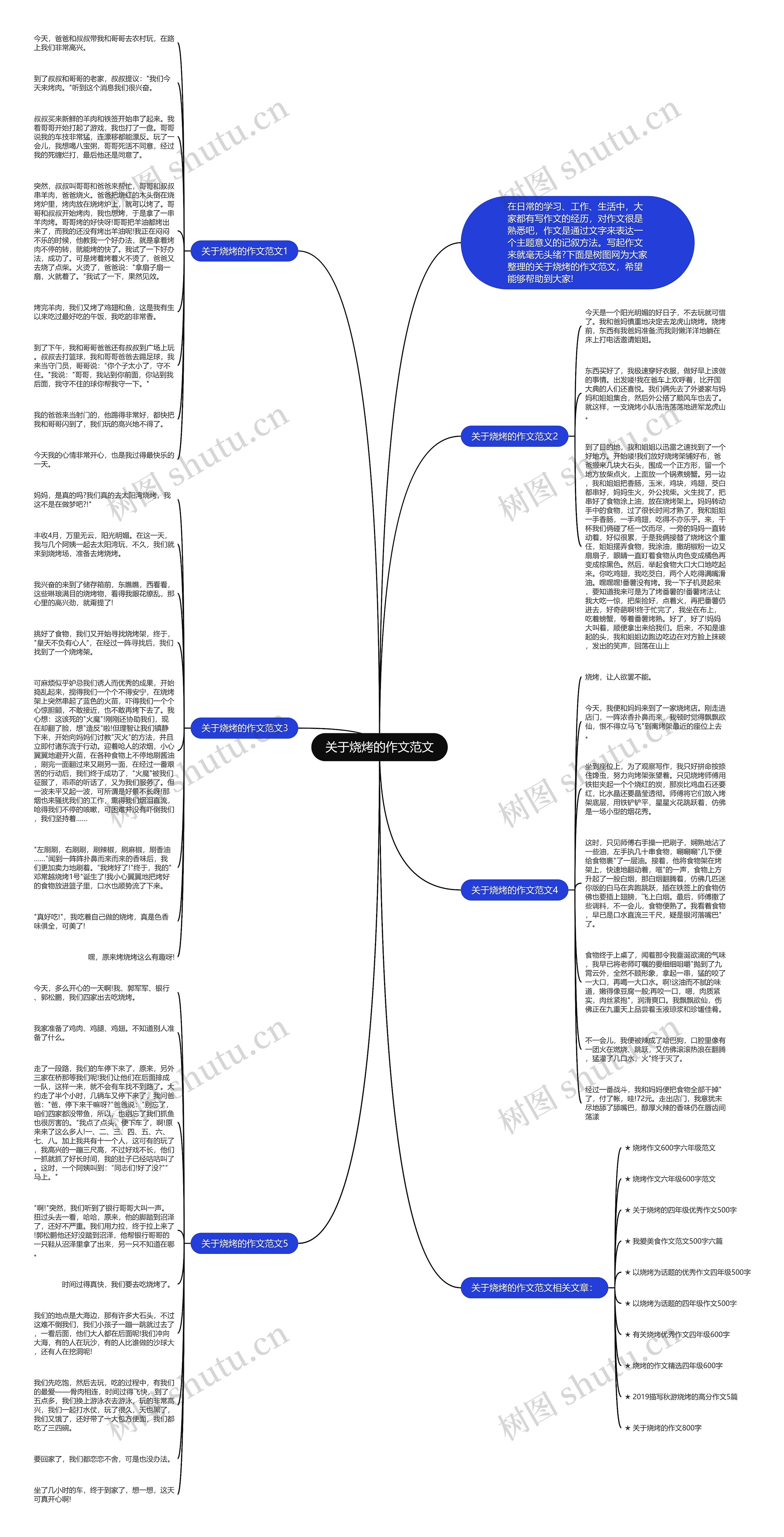 关于烧烤的作文范文思维导图