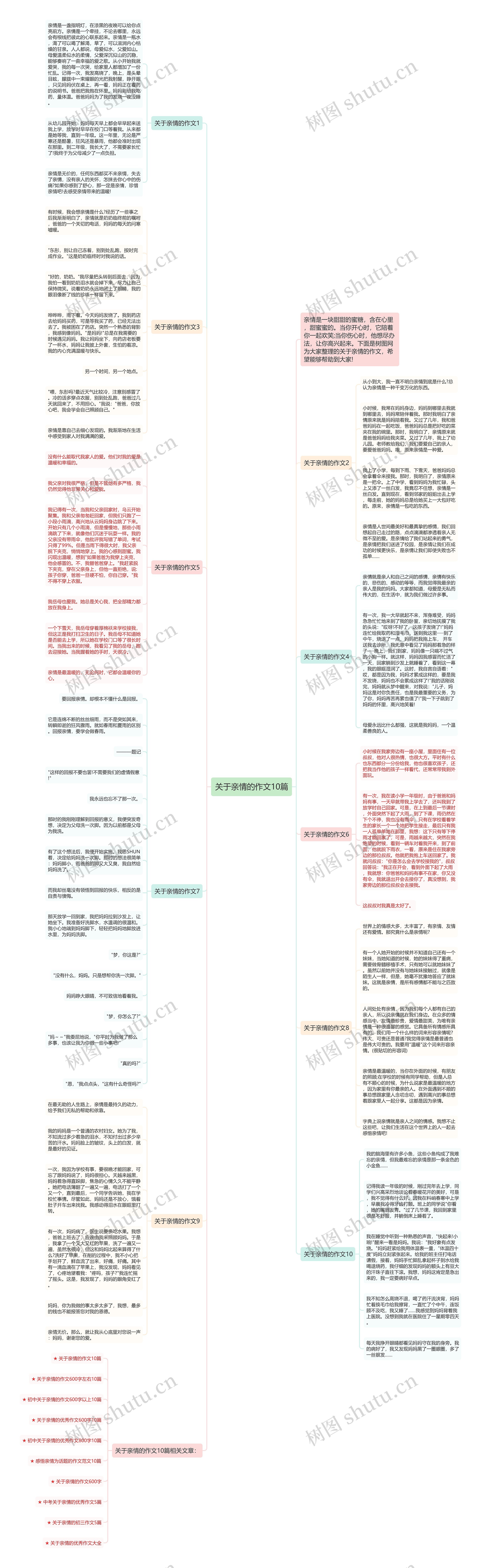 关于亲情的作文10篇思维导图