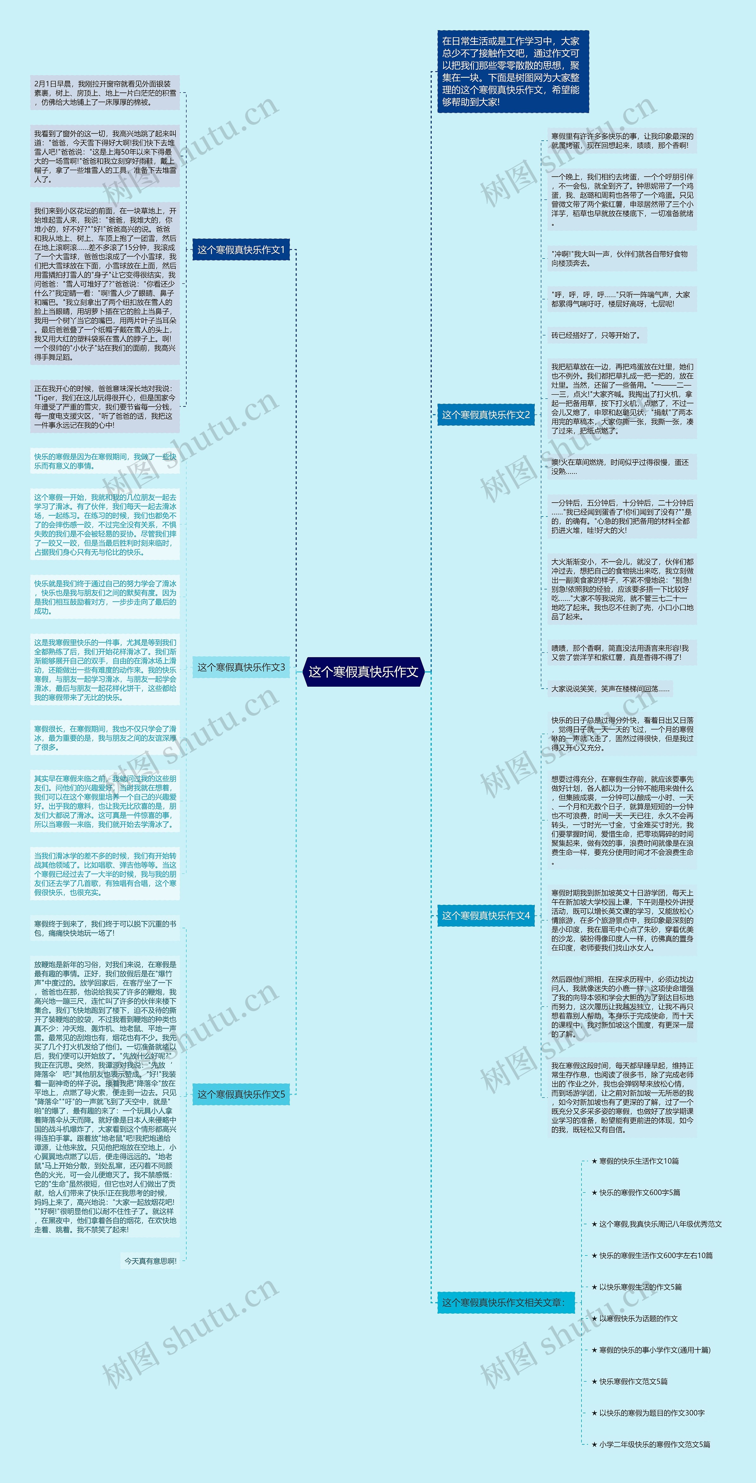这个寒假真快乐作文思维导图