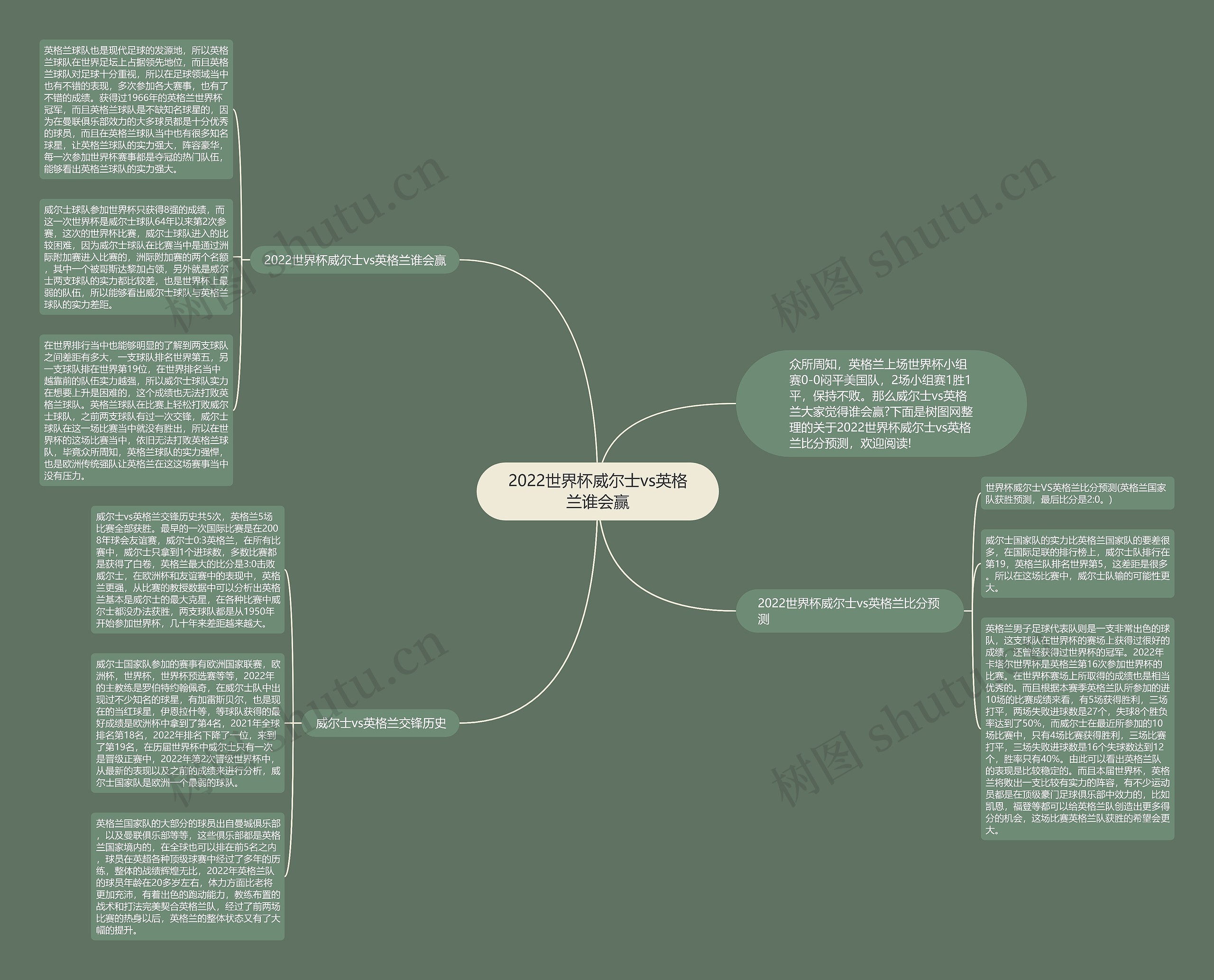 2022世界杯威尔士vs英格兰谁会赢思维导图