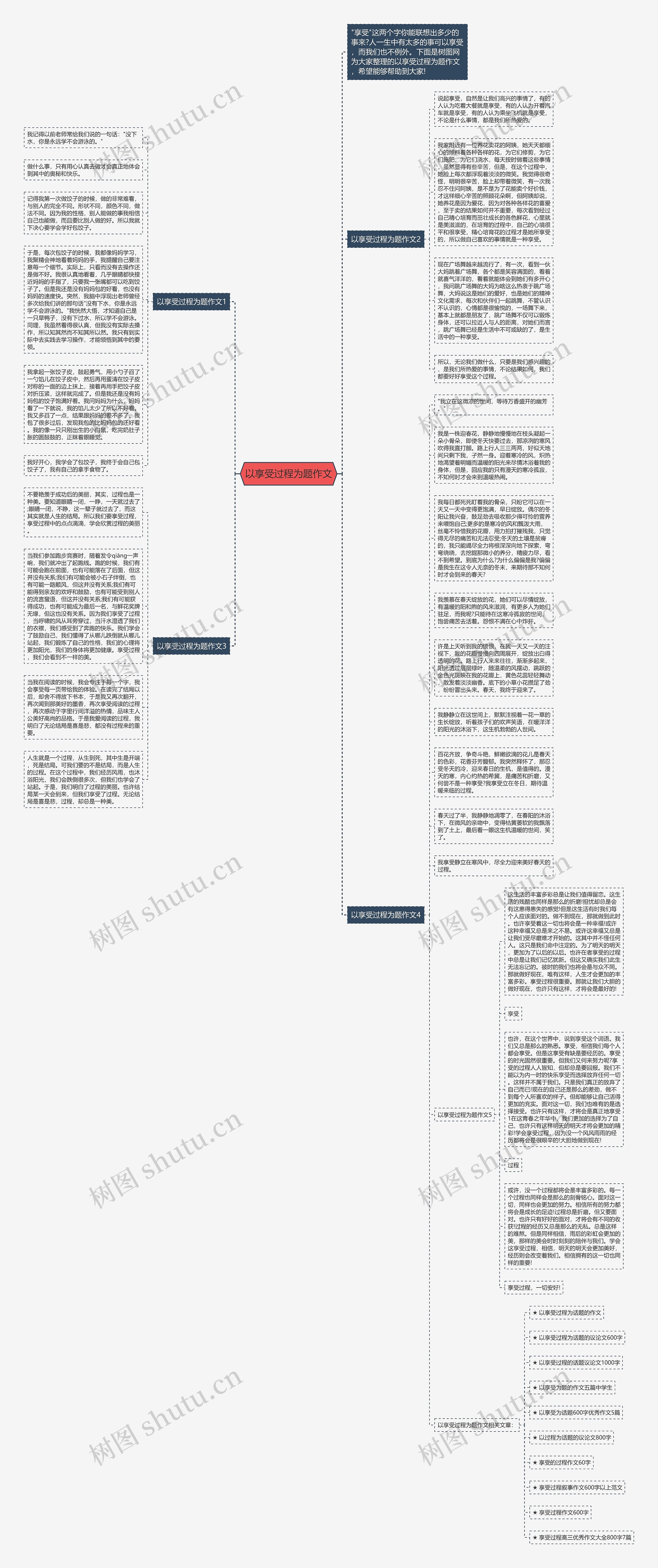 以享受过程为题作文思维导图