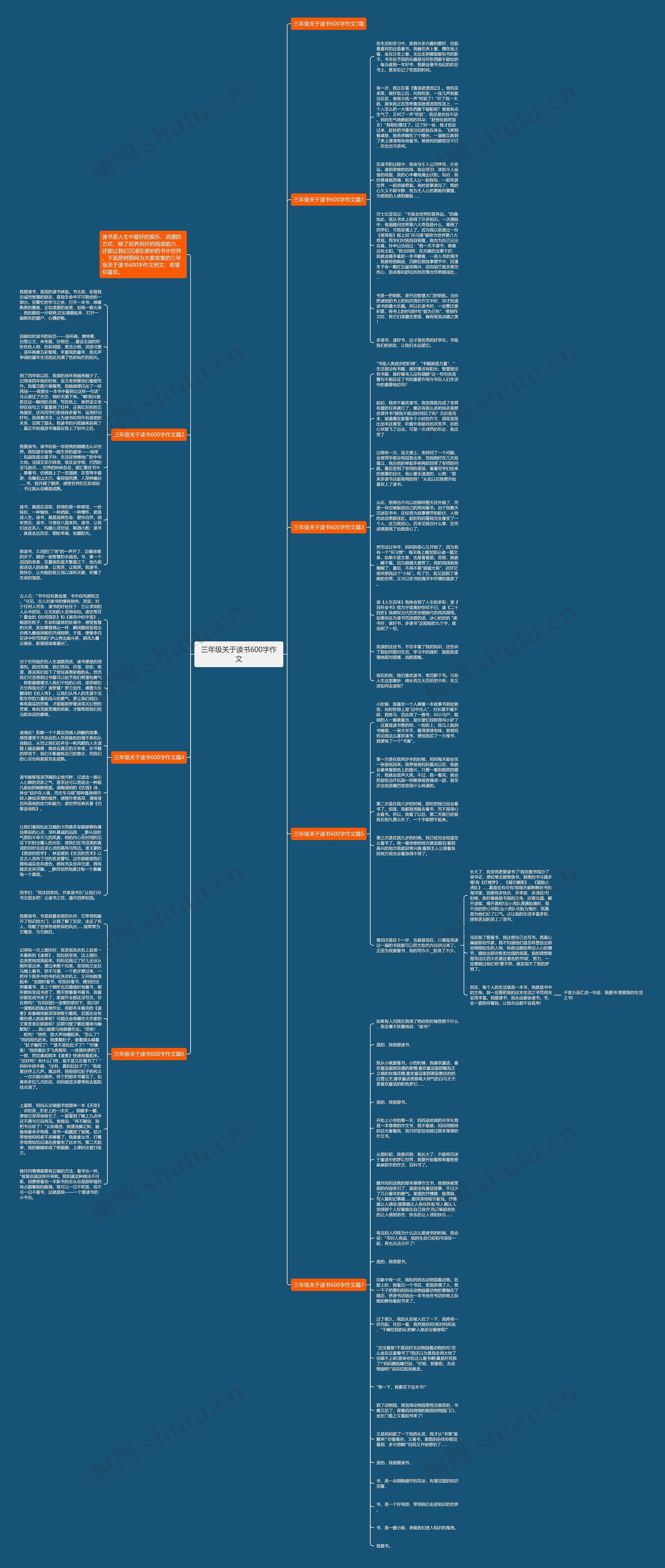三年级关于读书600字作文思维导图