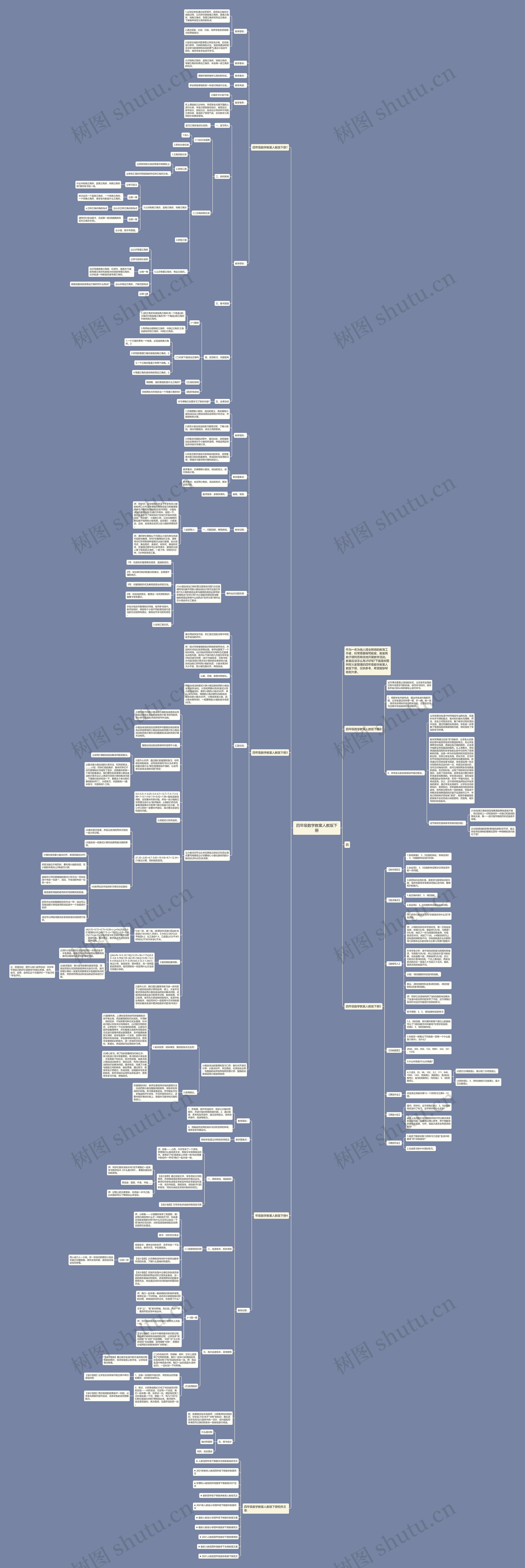 四年级数学教案人教版下册思维导图