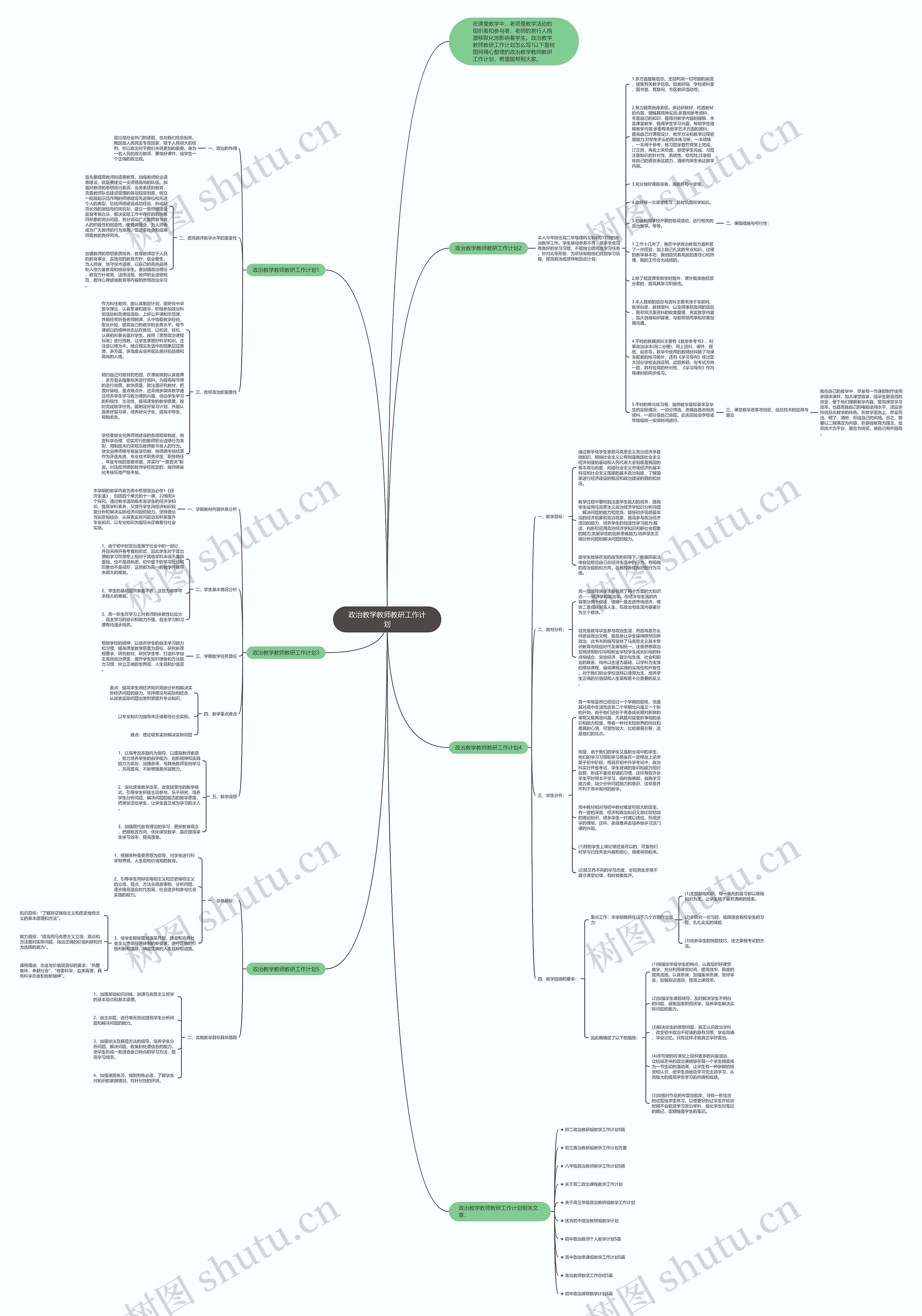 政治教学教师教研工作计划