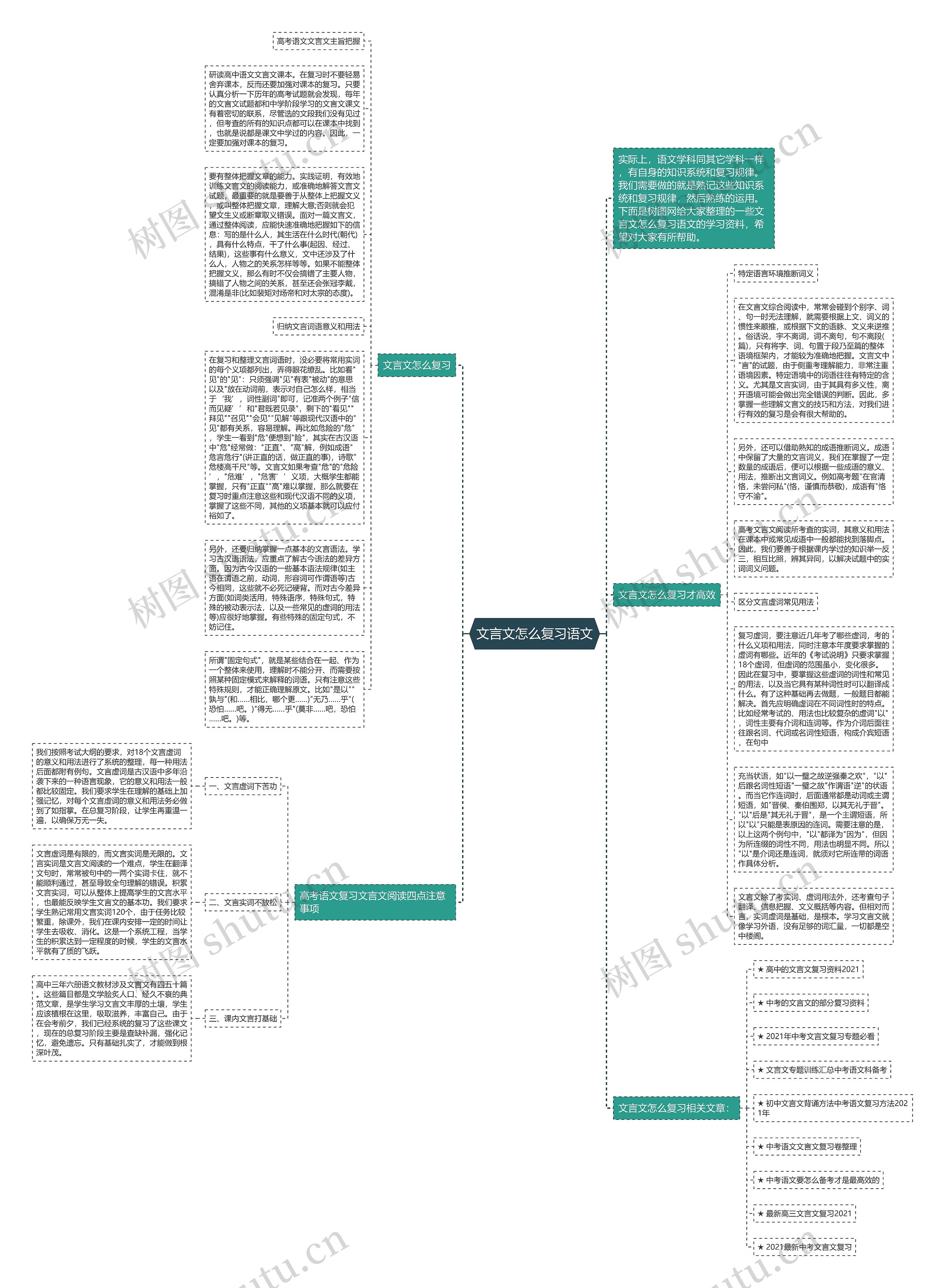 文言文怎么复习语文思维导图