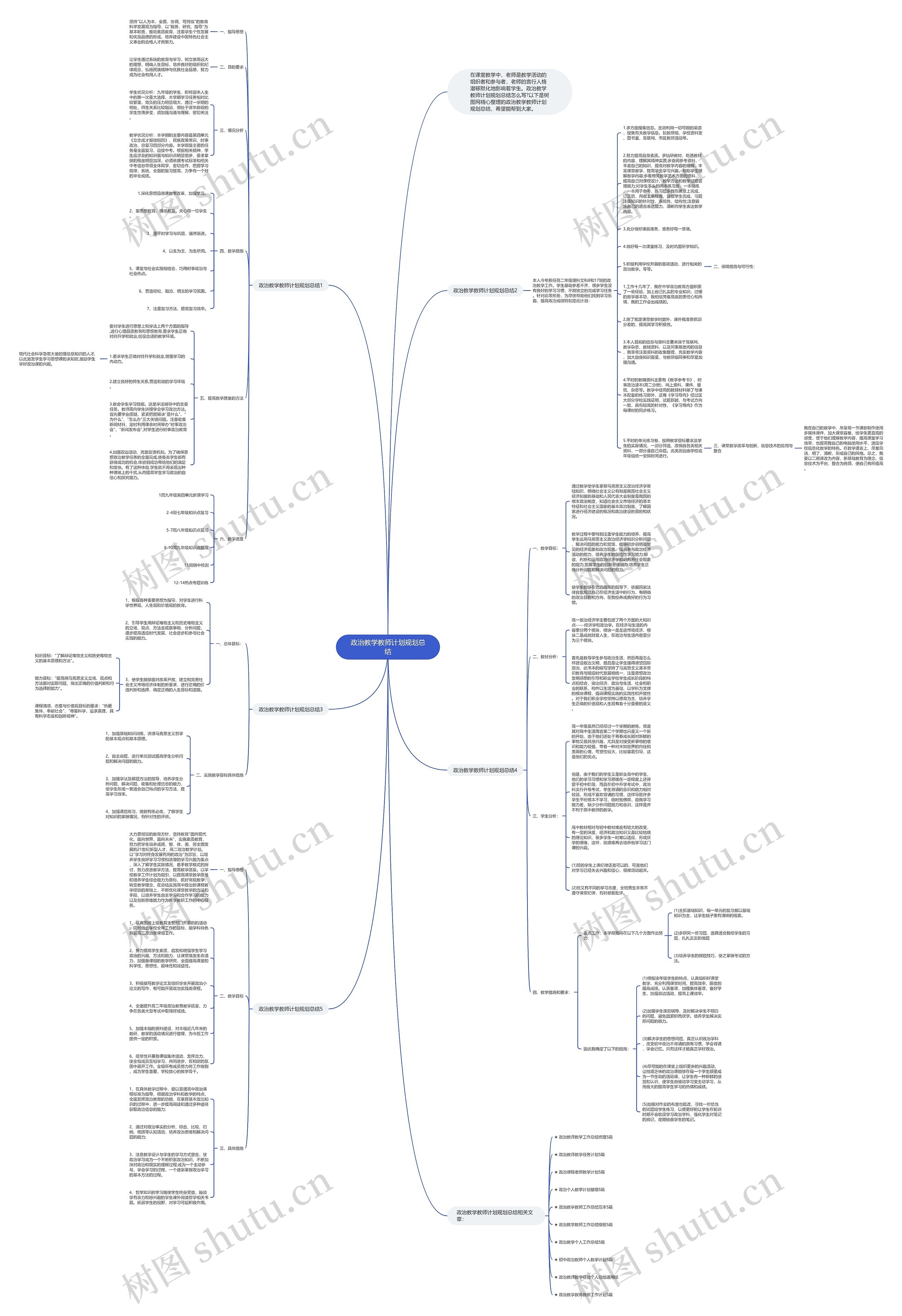 政治教学教师计划规划总结思维导图