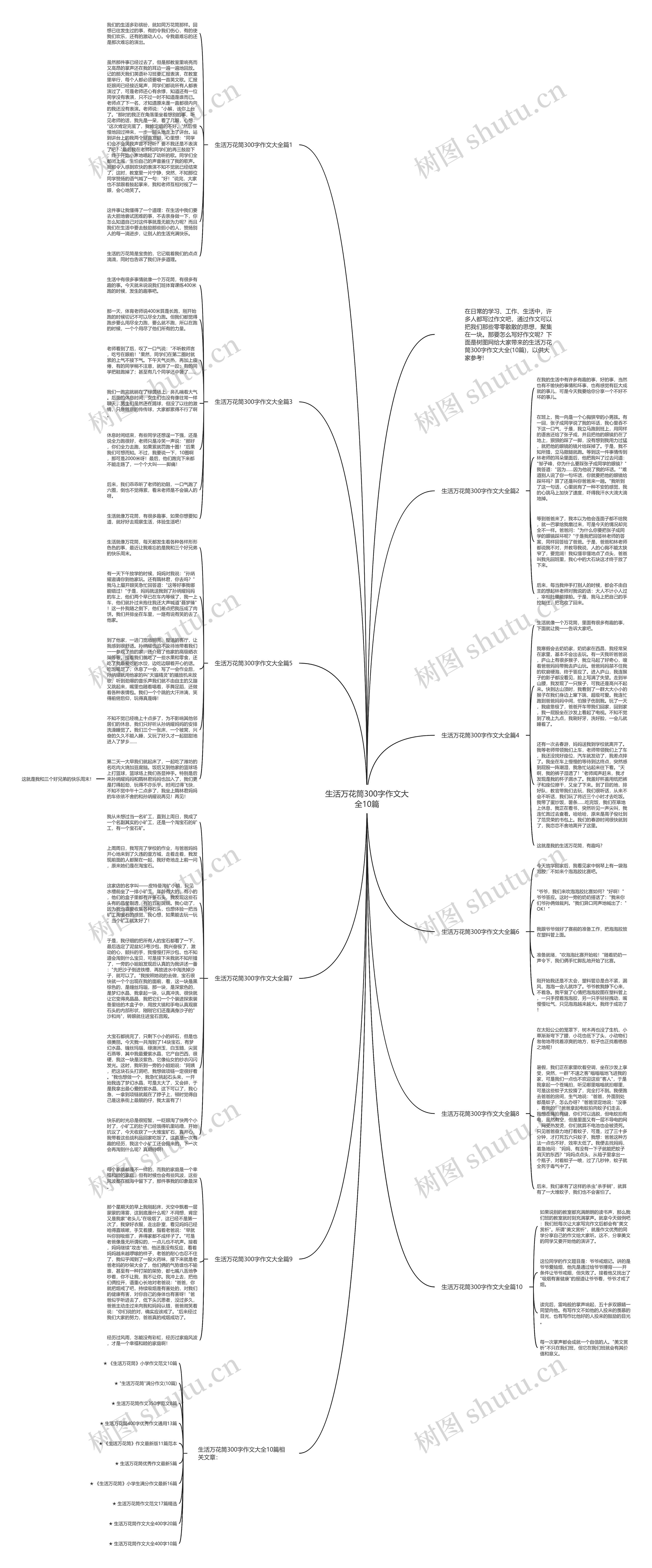 生活万花筒300字作文大全10篇思维导图