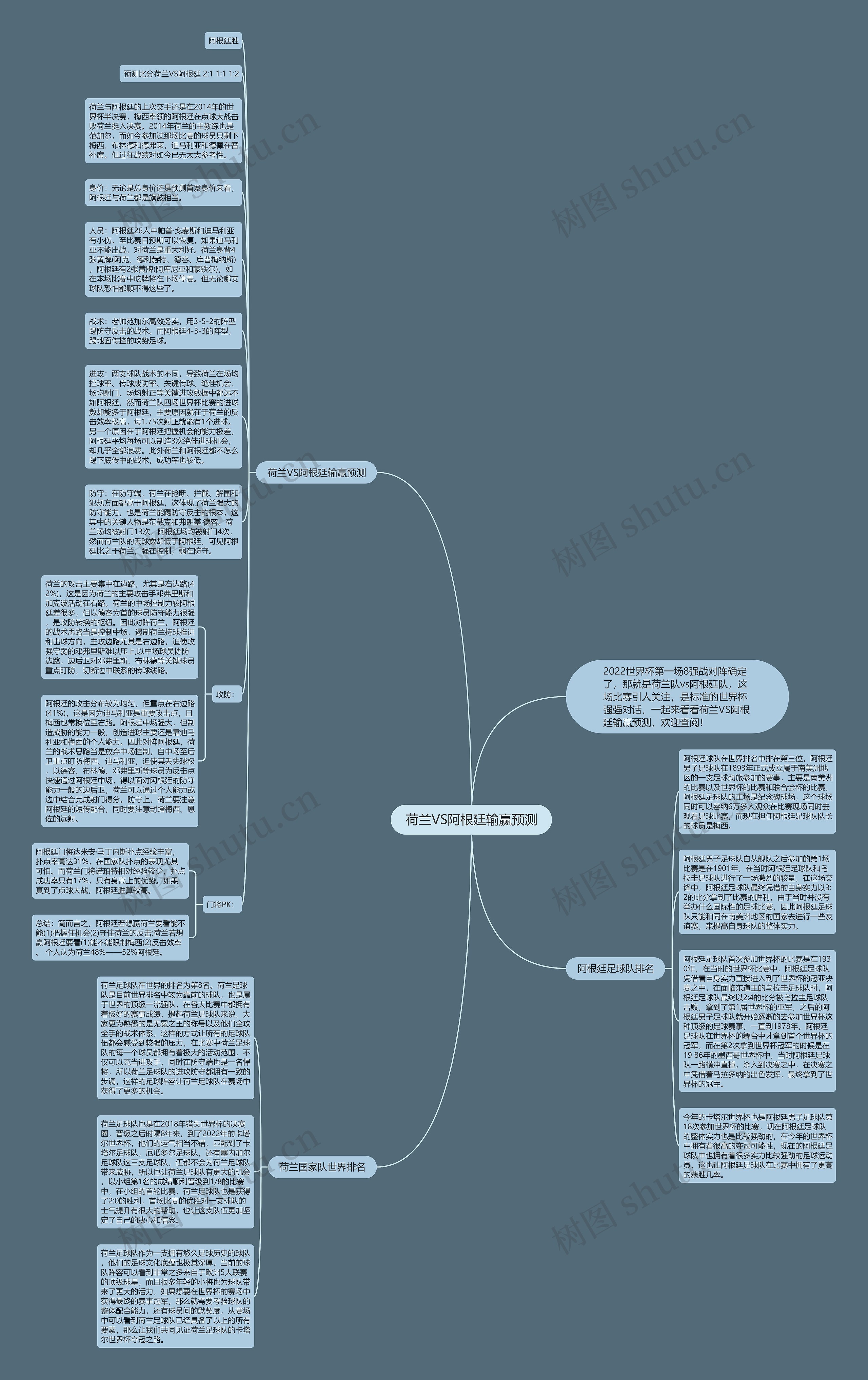 荷兰VS阿根廷输赢预测思维导图