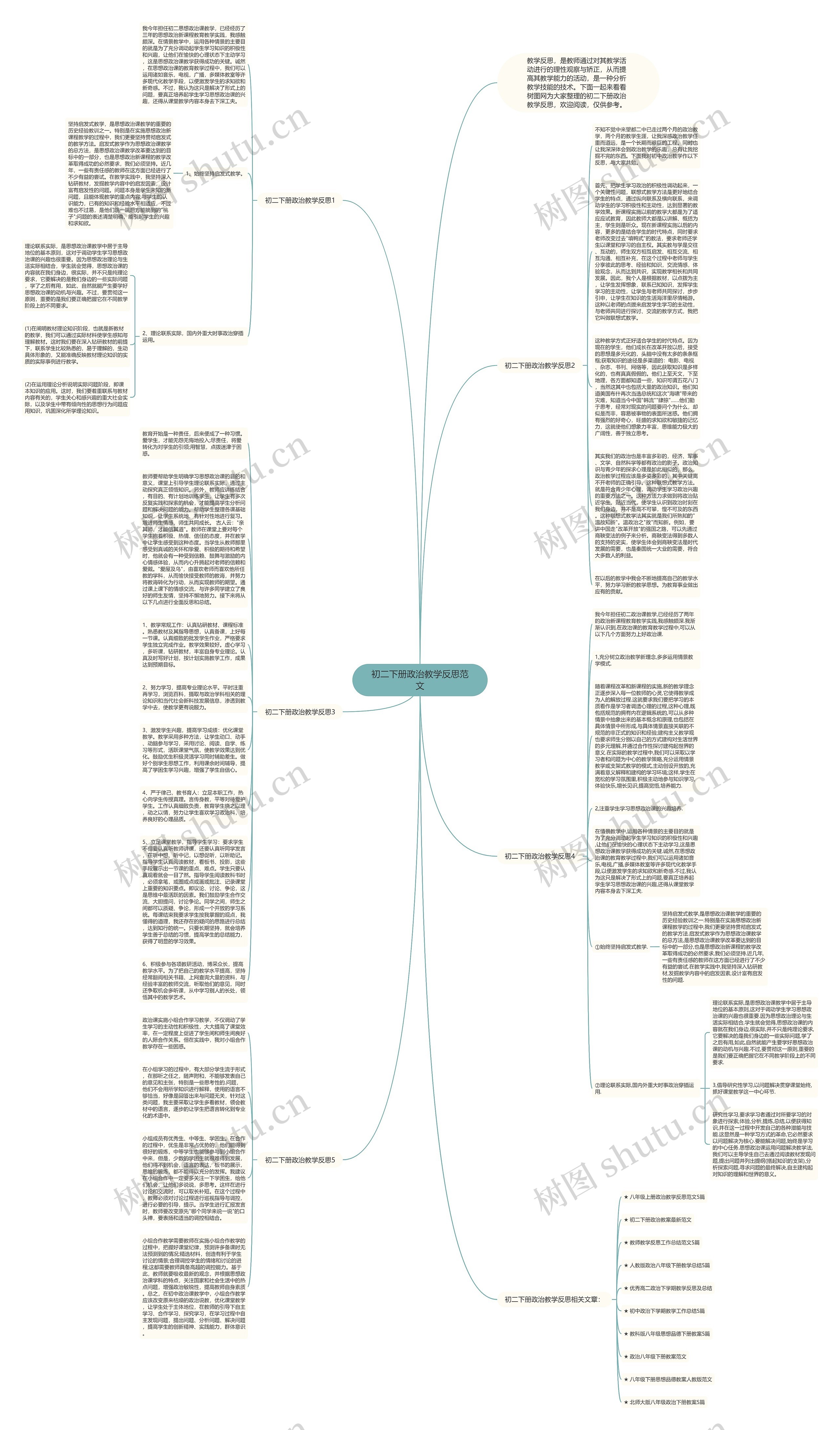初二下册政治教学反思范文思维导图