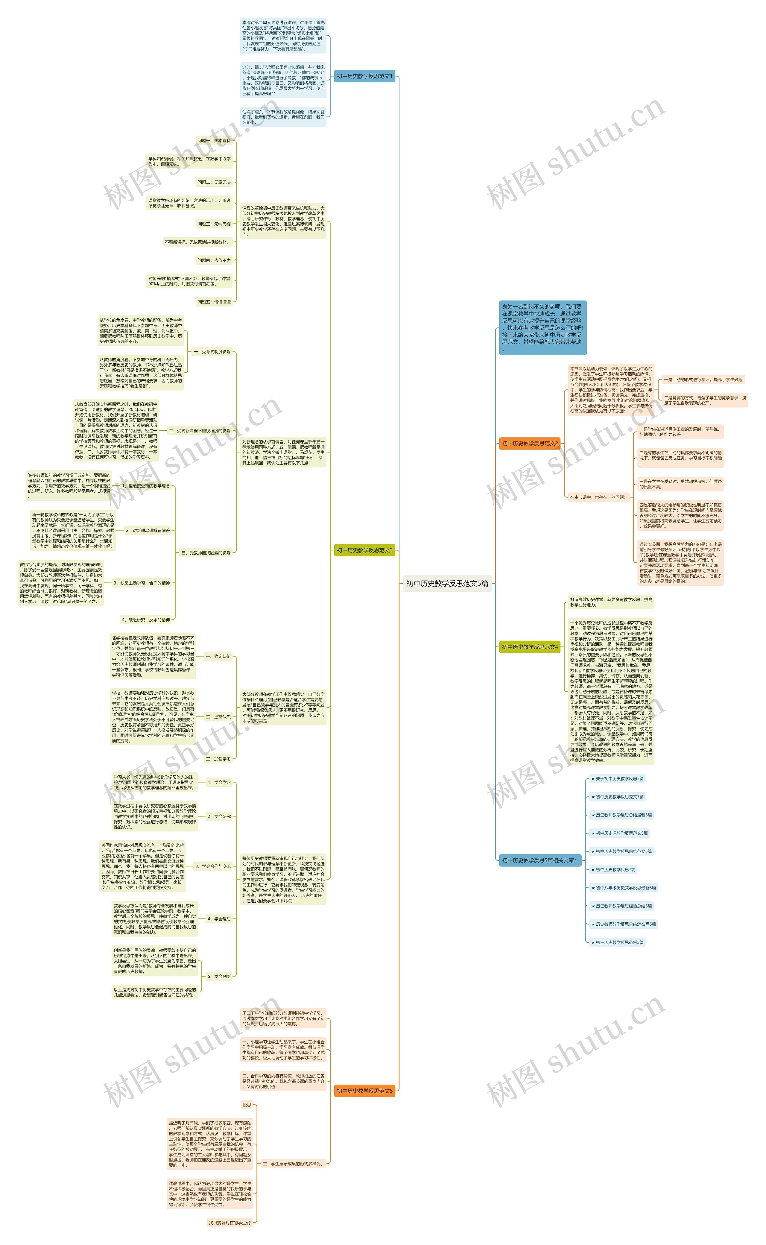 初中历史教学反思范文5篇思维导图