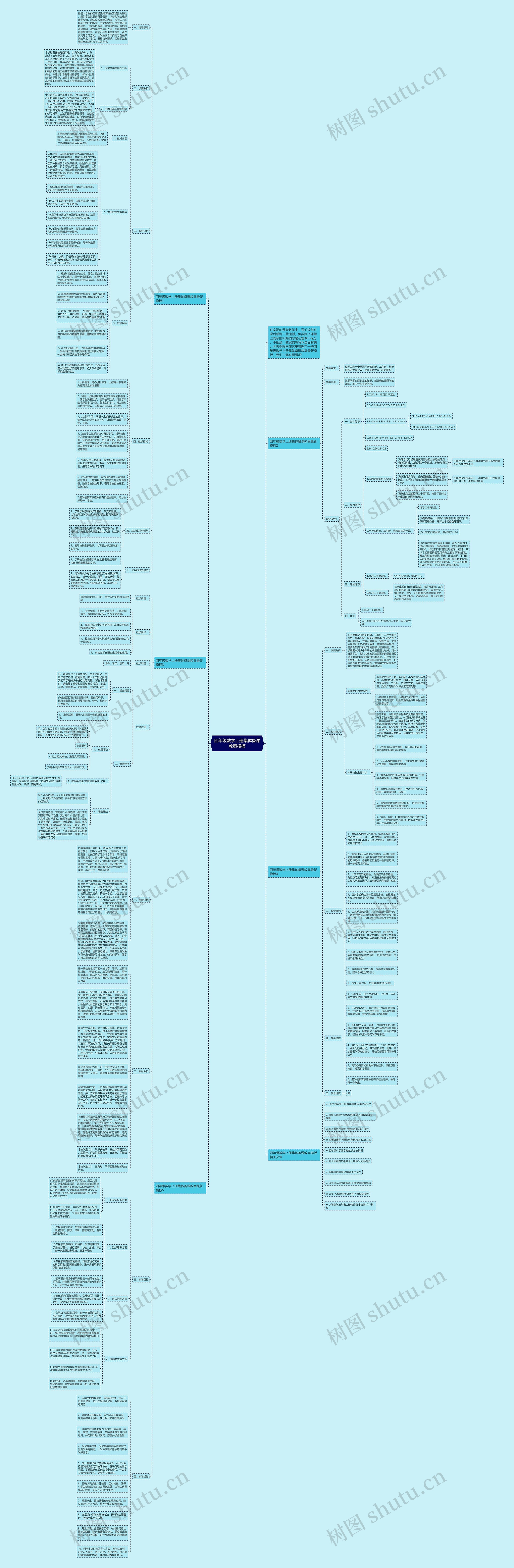 四年级数学上册集体备课教案思维导图高清图 四年级数学上册集体备课教案思维导图