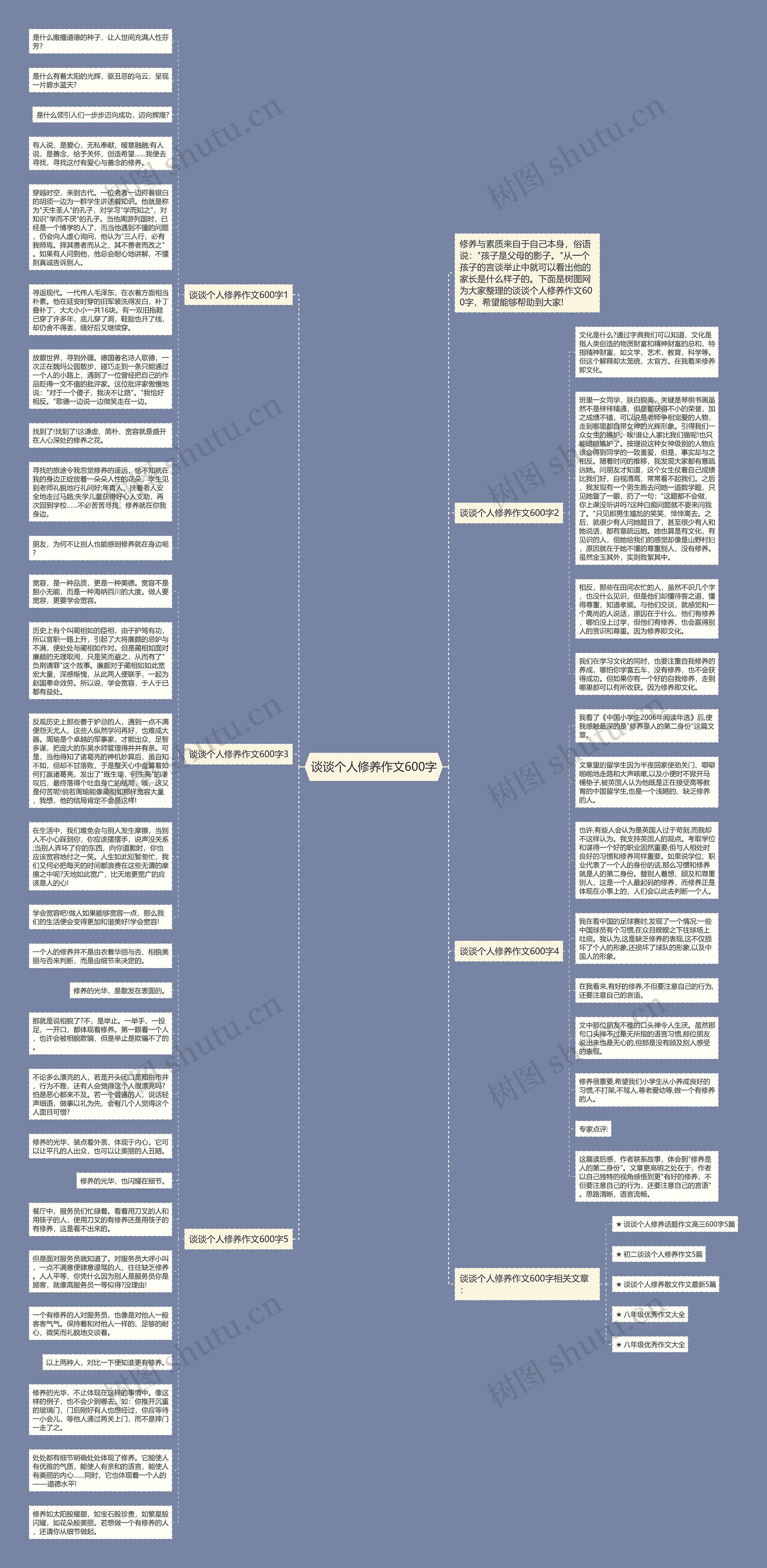 谈谈个人修养作文600字思维导图