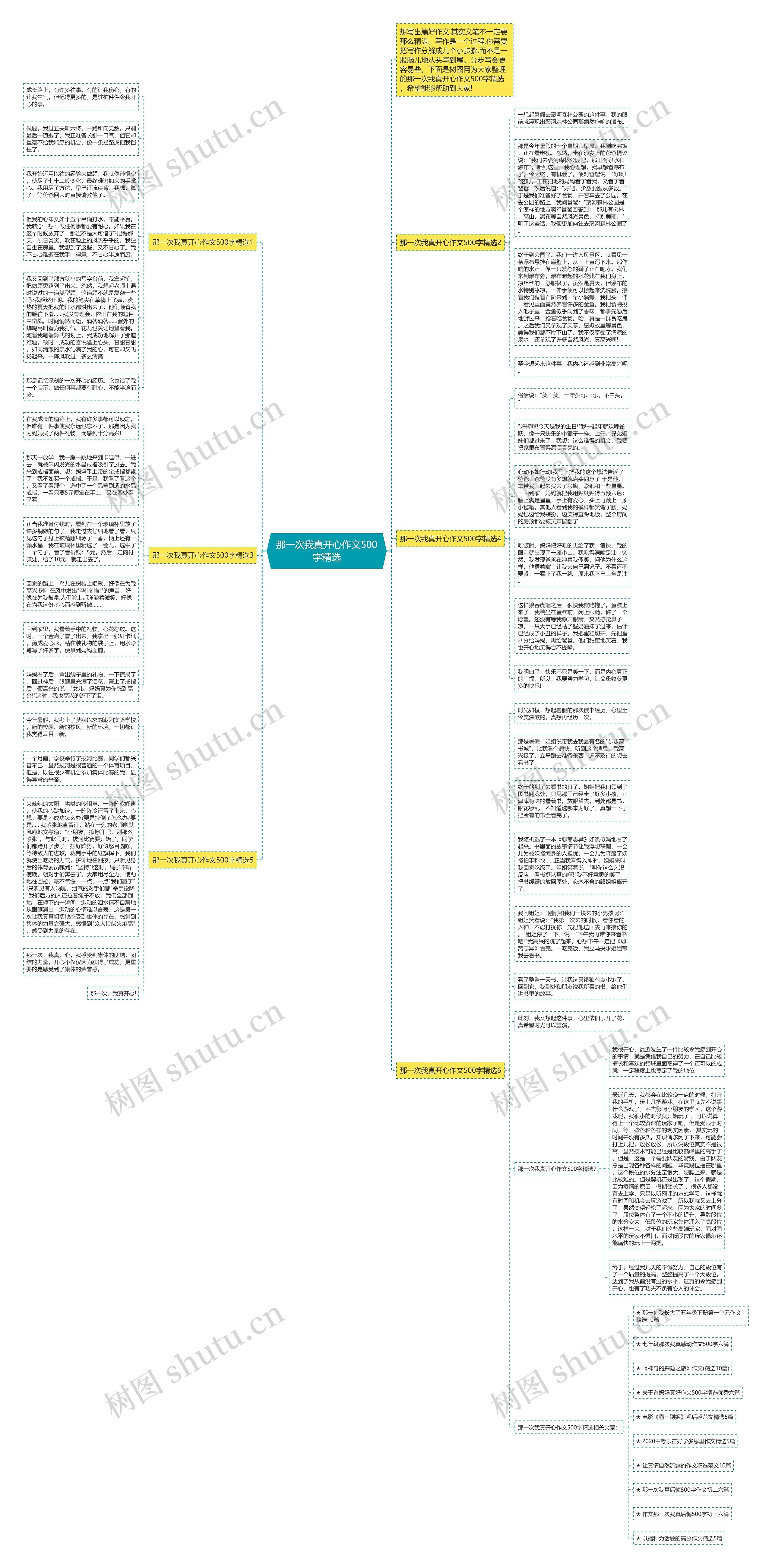 那一次我真开心作文500字精选思维导图