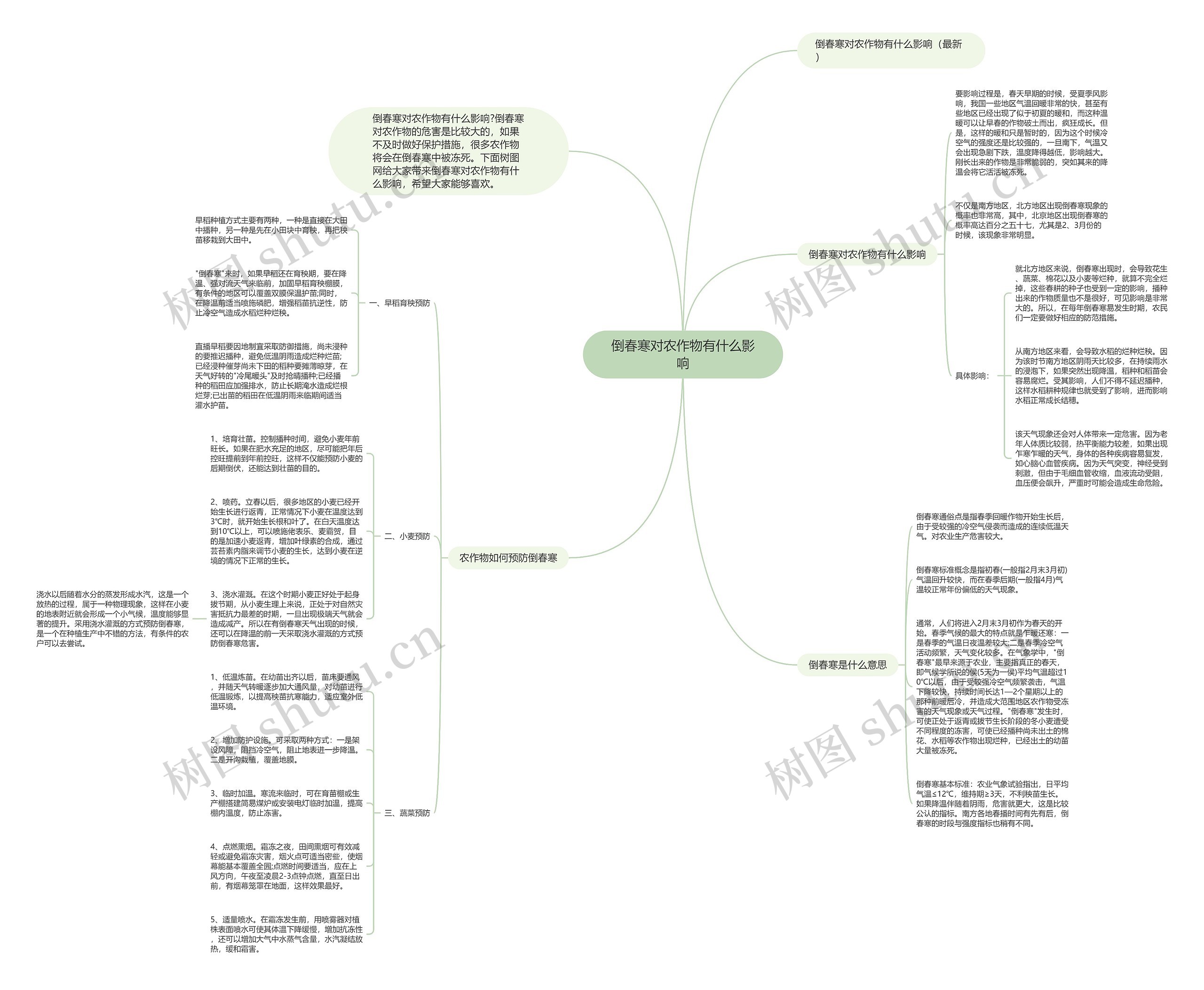 倒春寒对农作物有什么影响思维导图