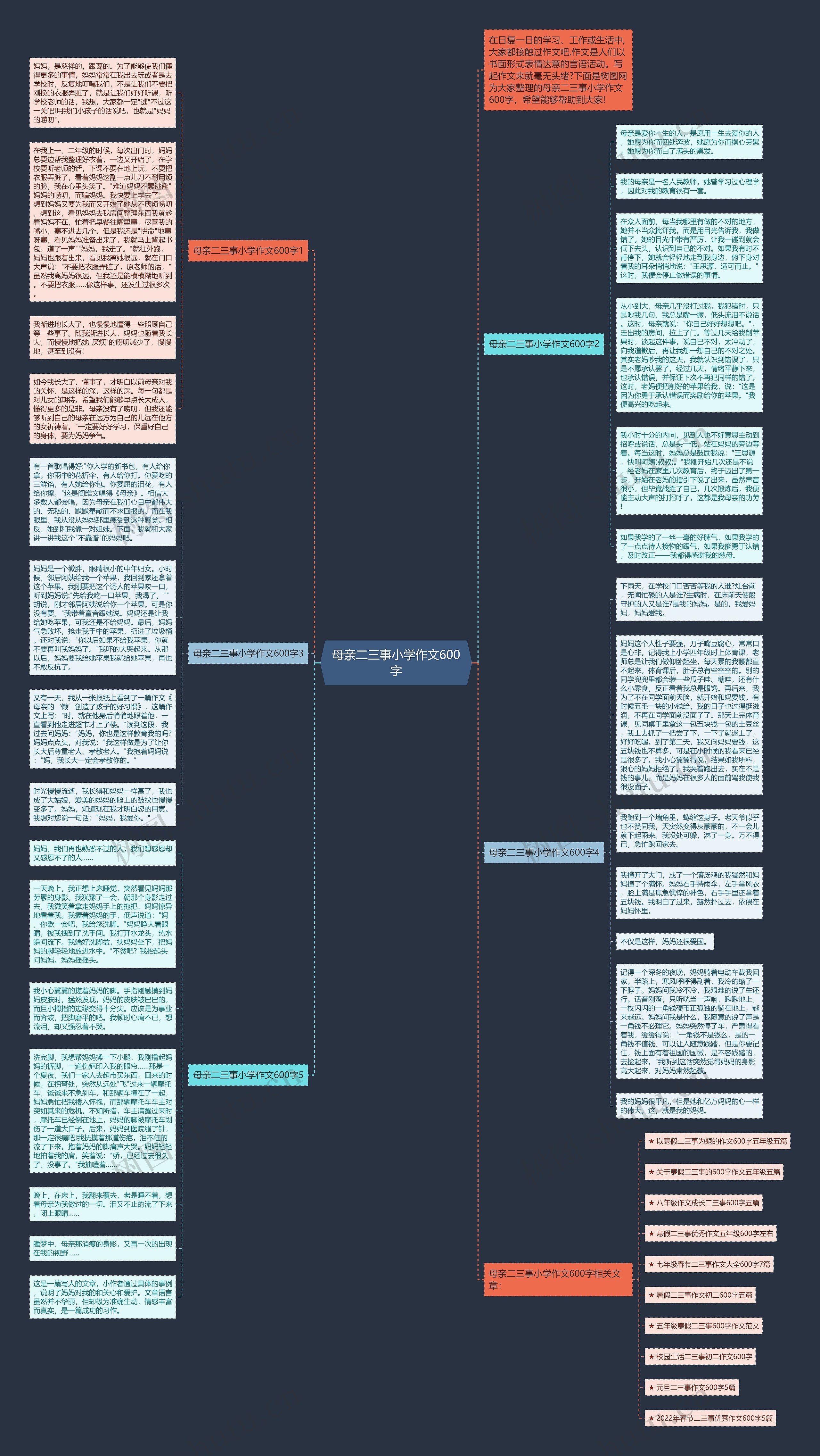 母亲二三事小学作文600字