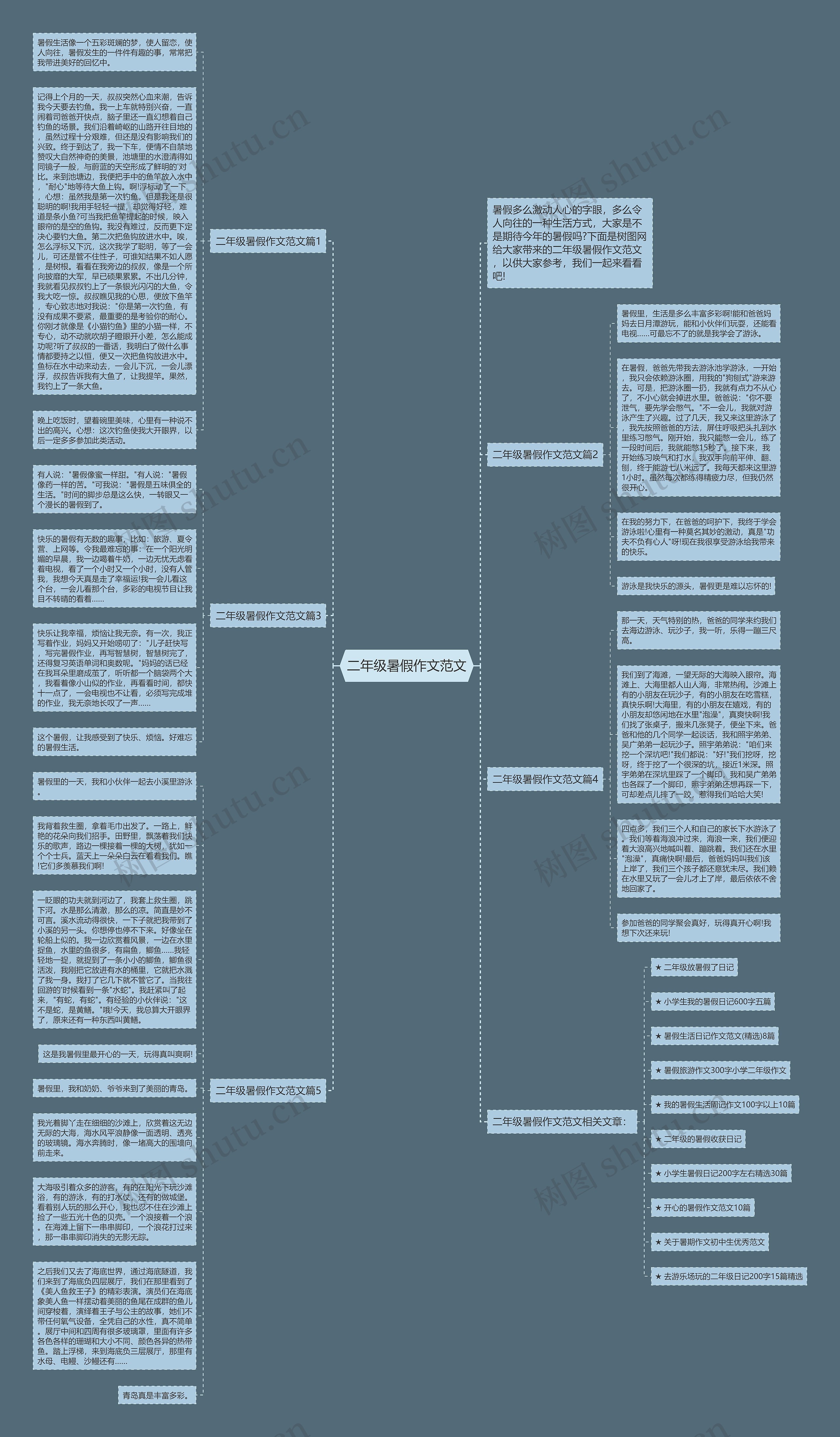 二年级暑假作文范文思维导图